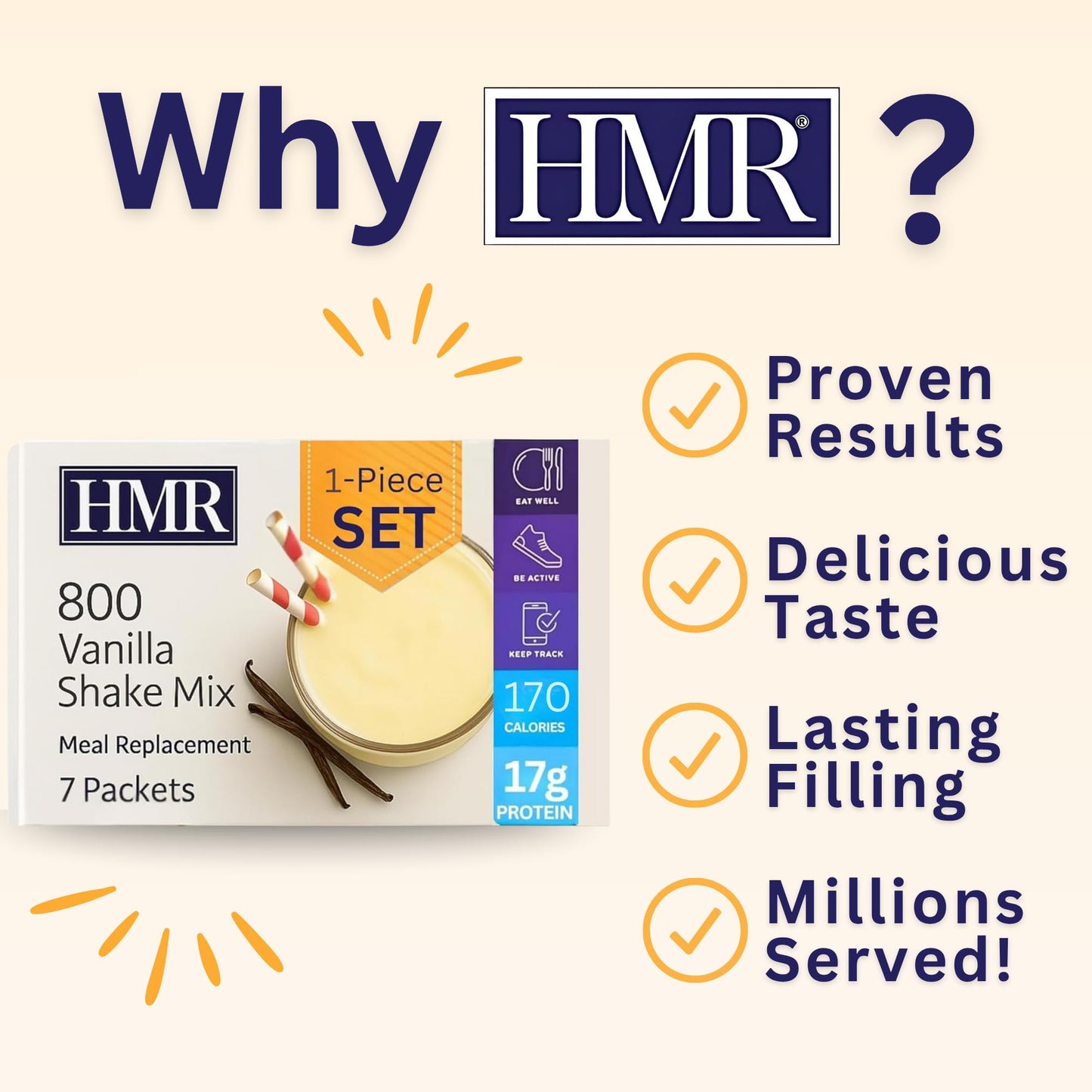 HMR 800 Vanilla Meal Replacement Shake Mix Powder, 33.39 Ounce