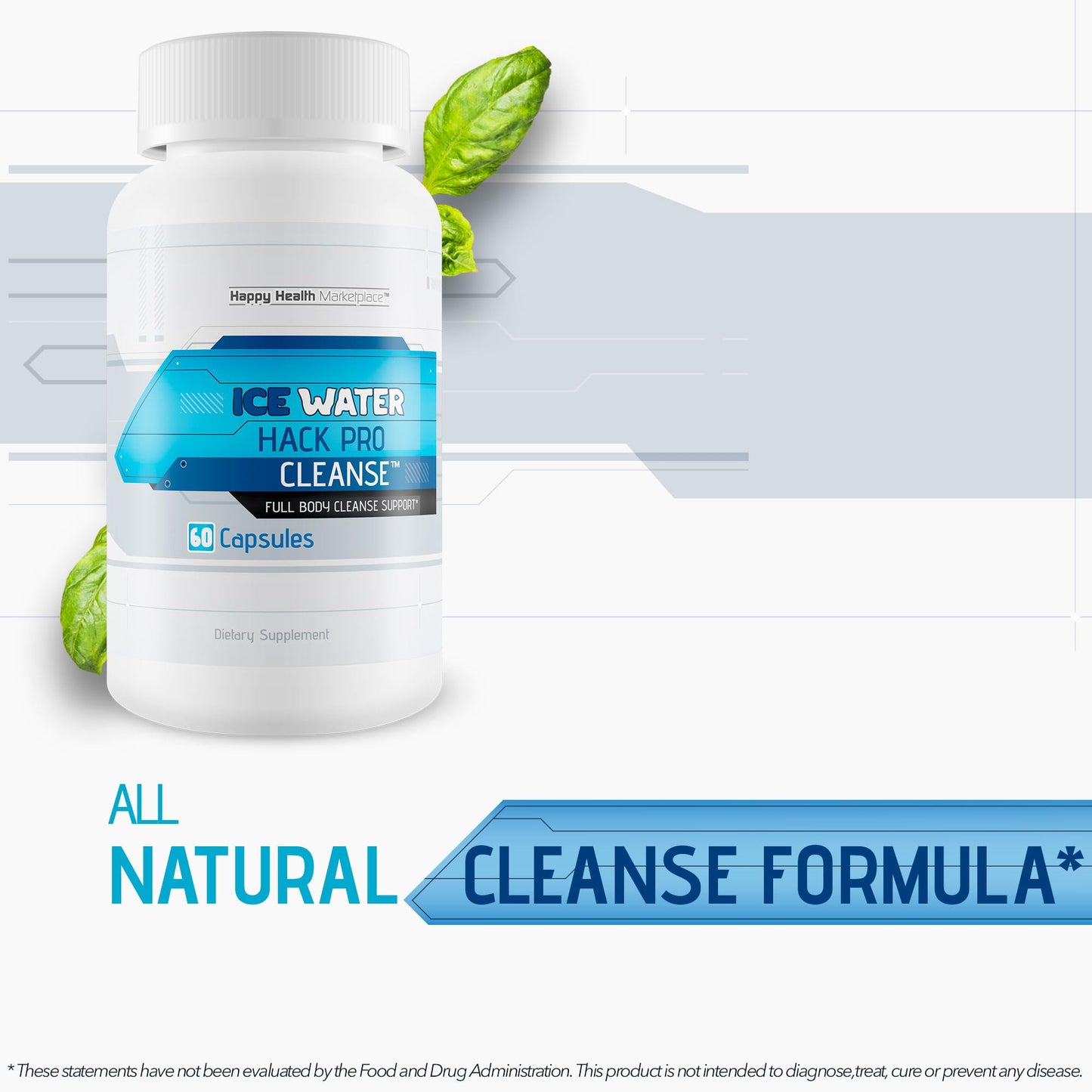 Happy Health Marketplace Ice Water Hack Pro Cleanse Capsules 90 Count