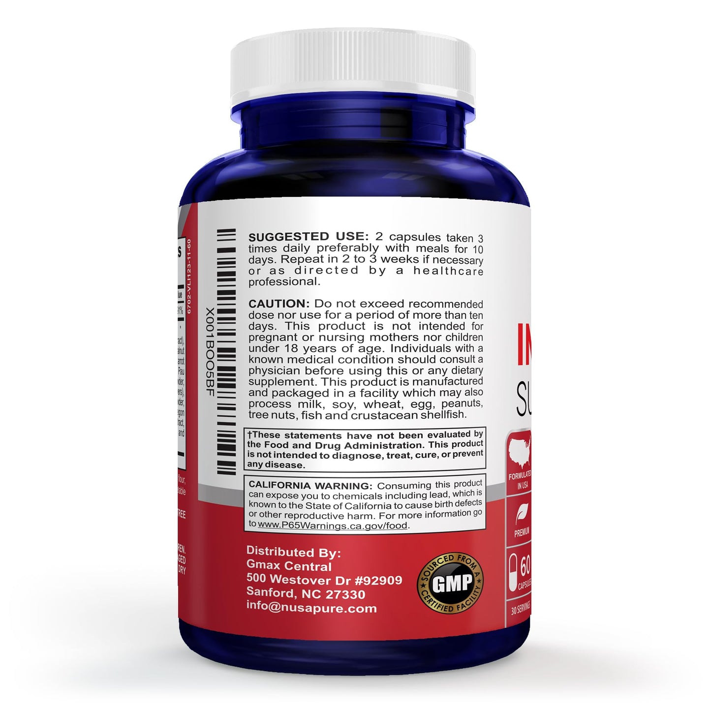 NusaPure Intestinal Support Capsules 60 Count