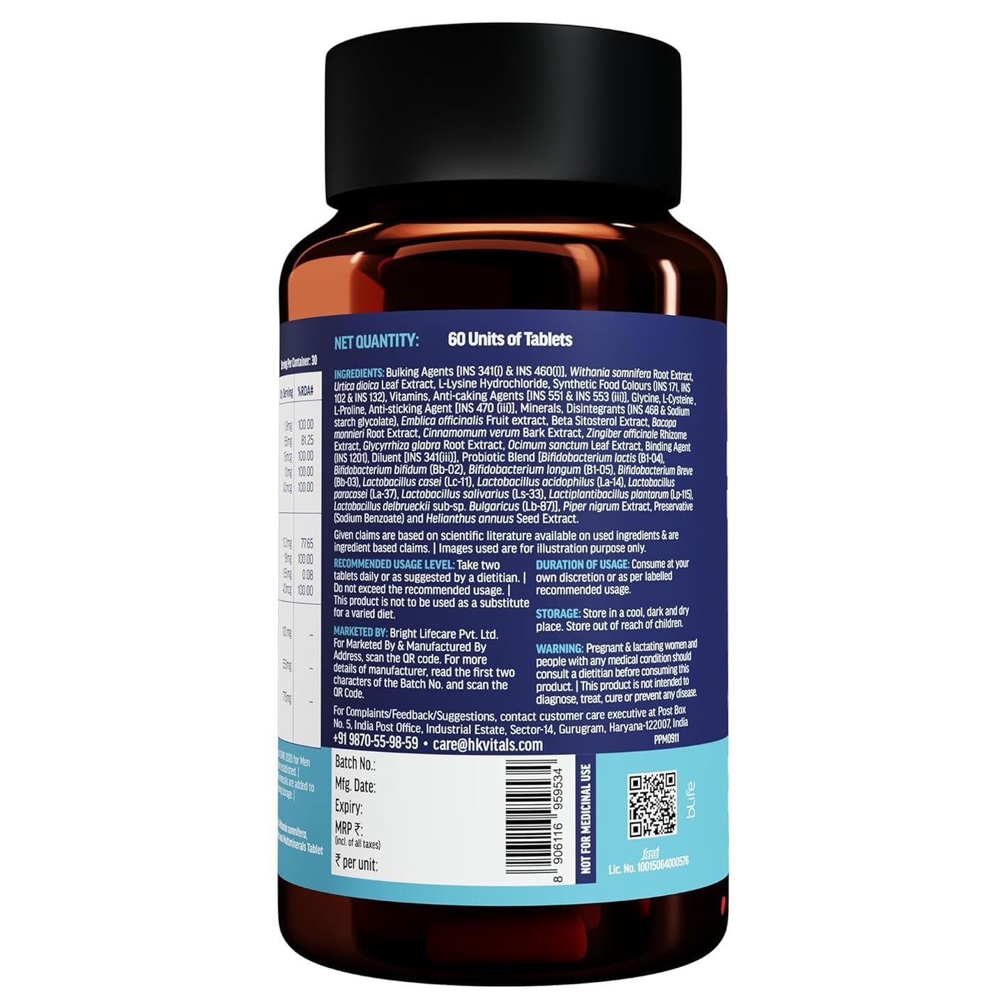 Generic Vitals Hair Vitamin with DHT Blockers 60 Capsules