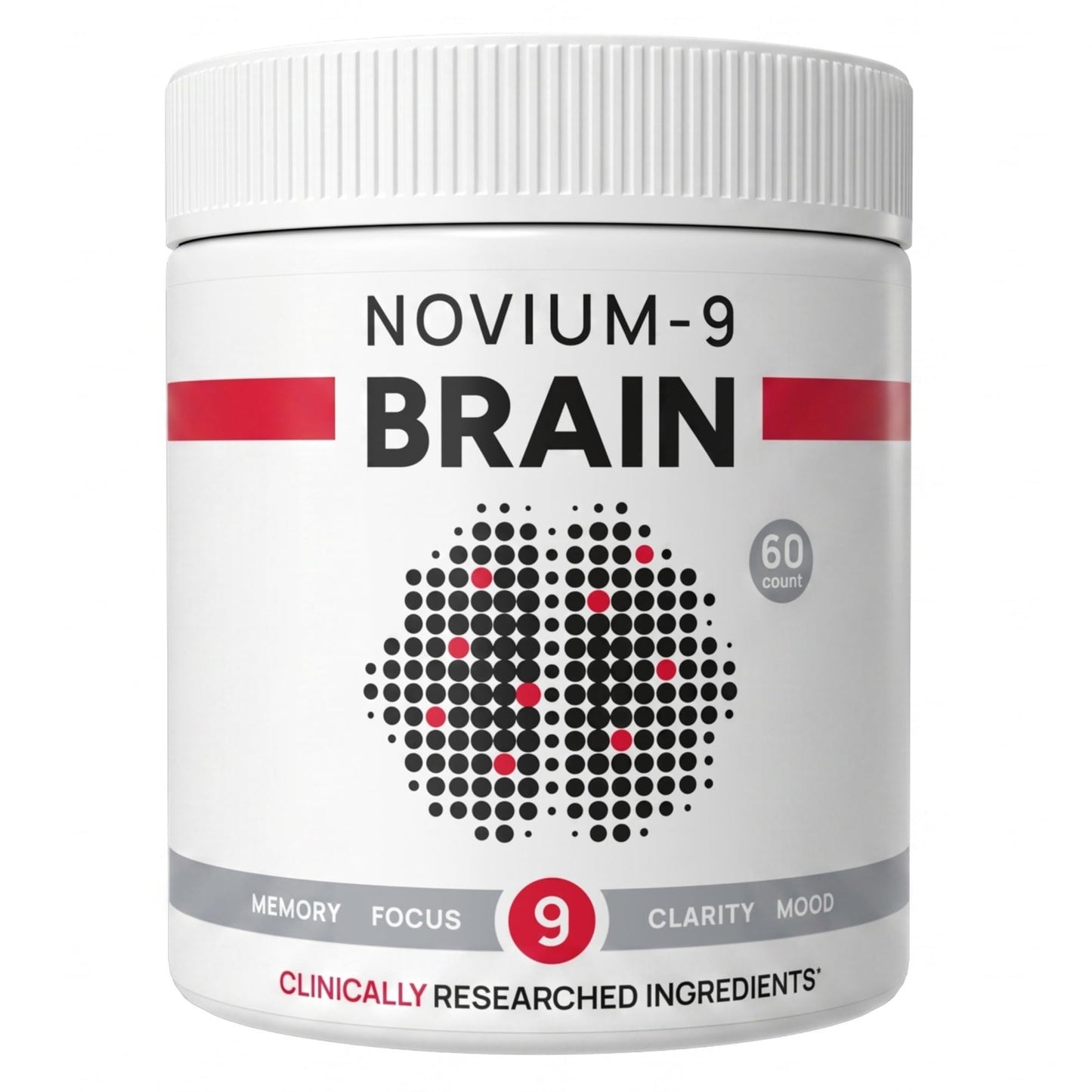 Novium-9 Brain Brain Supplement for Memory, Focus & Clarity Capsules, 60 Count