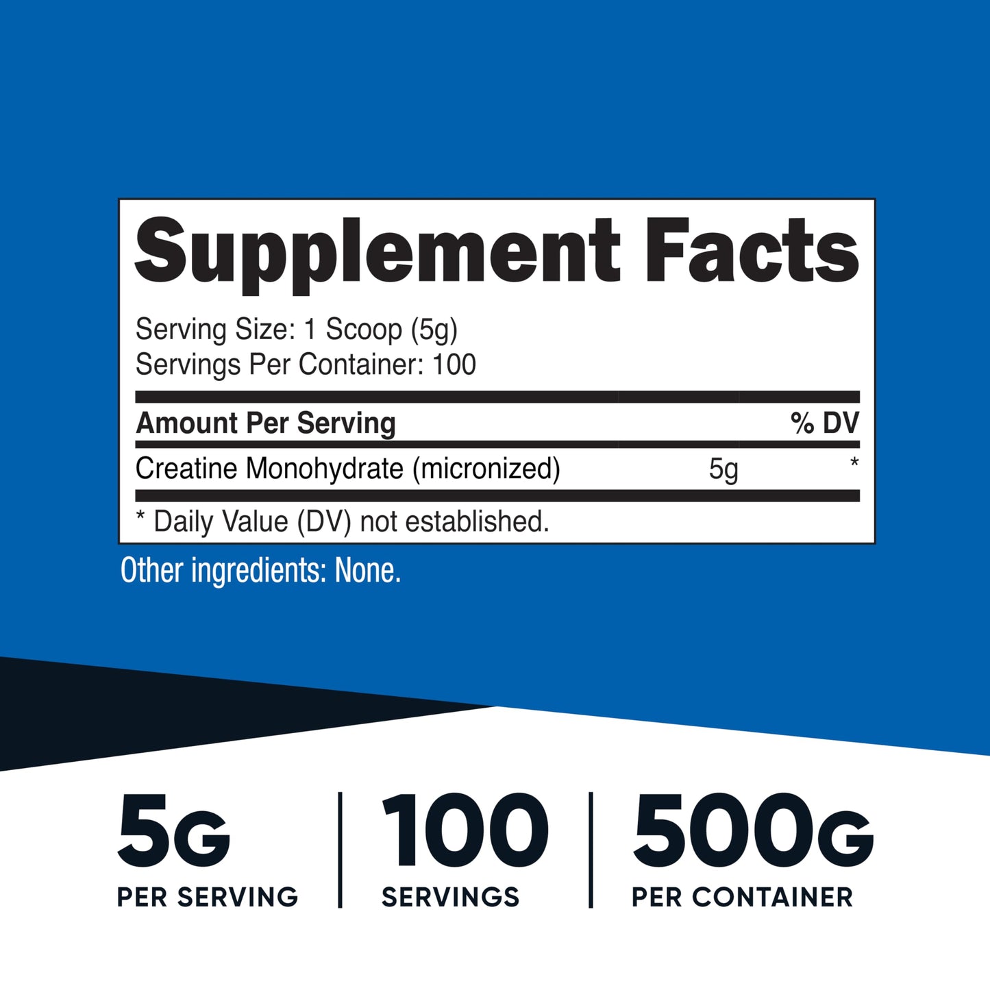 Nutricost Creatine Monohydrate Micronized Powder, 500 g, 100 Servings, 17.637 oz