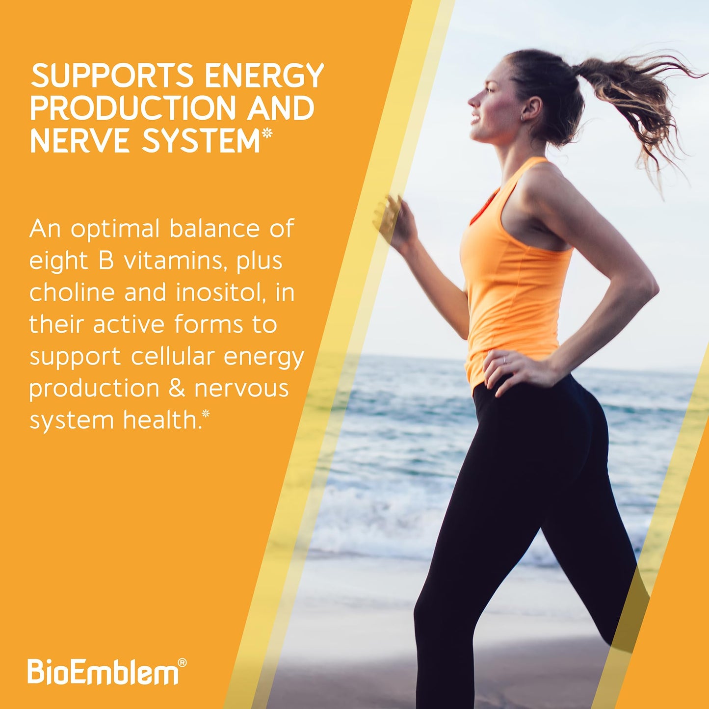 BioEmblem Vitamin B-Complex, 8 Active Forms Including Methyl, 90 Capsules