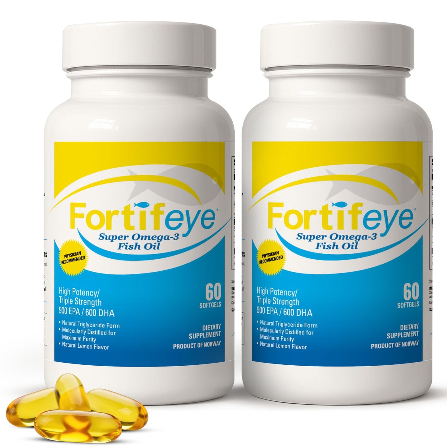 Fortifeye Vitamins Omega 3 Fish Oil 1600 mg Softgels 120