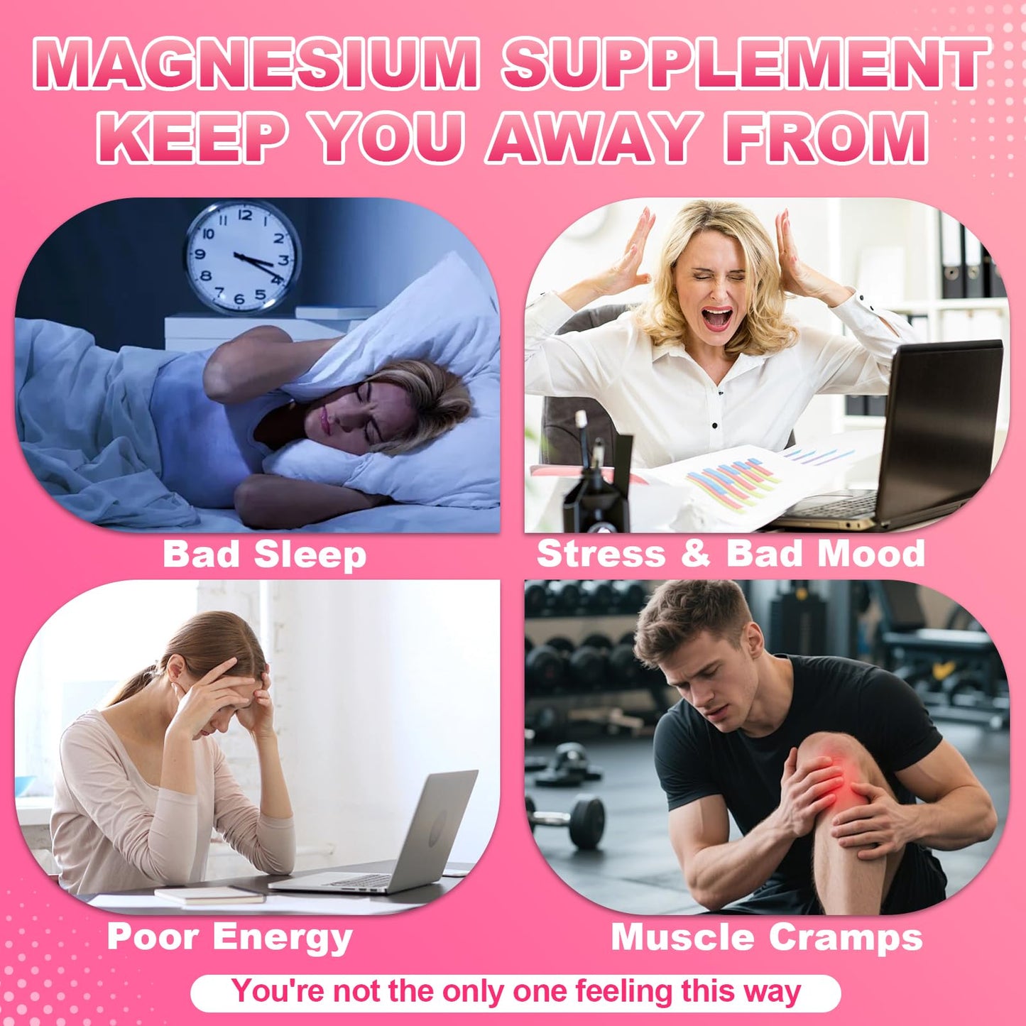 JAENFW Magnesium Glycinate Gummies 700MG 90 Count