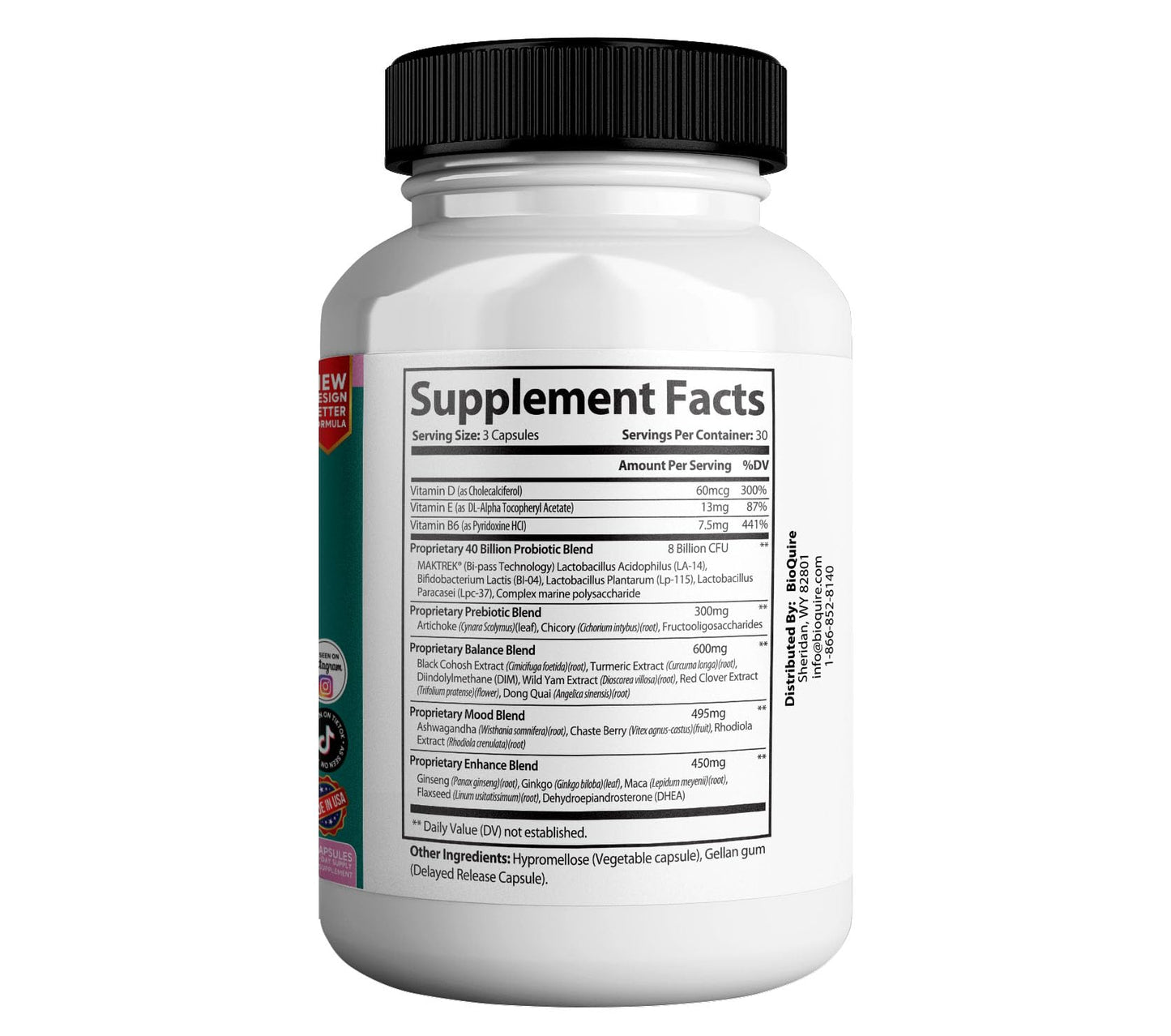 BIOQUIRE Hot Flash Gone – Menopause Support for Women Capsules 90