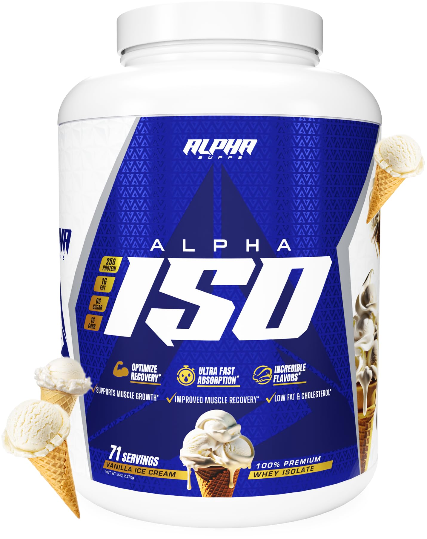 Alpha Supps ISO Low Carb 100% Whey Protein Isolate Powder, 80 Servings