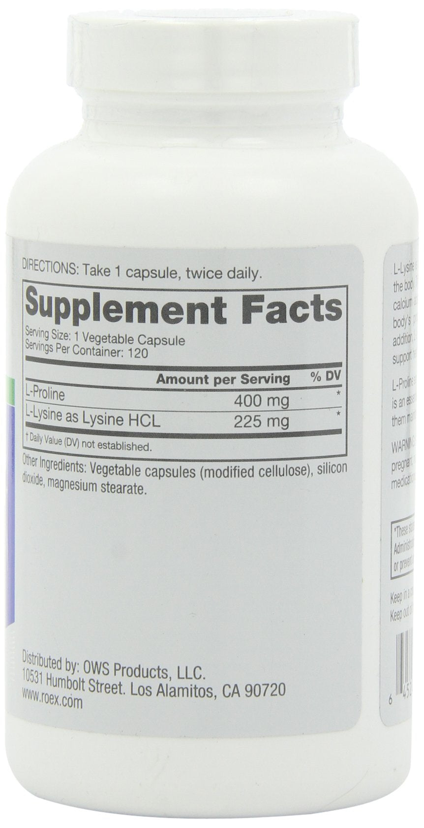 Roex L-Lysine Capsule 120 Count
