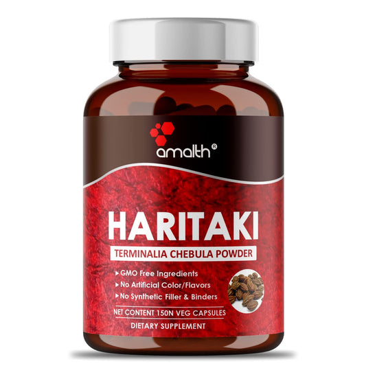 AMALTH Organic Indian Haritaki Capsules 150 Count