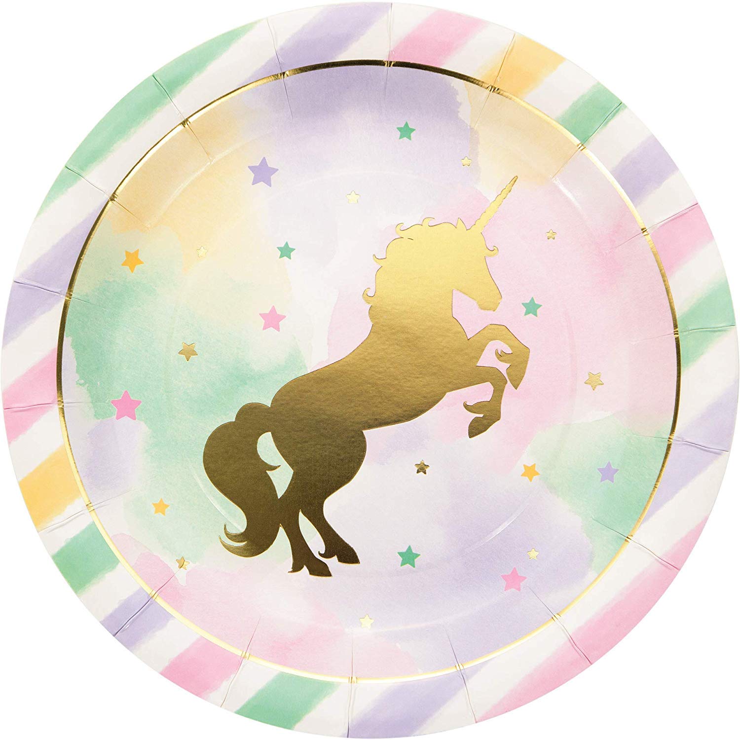 Creative Converting Unicorn Sparkle Paper Plates, Multicolor, 9-Inch, Pack of 8