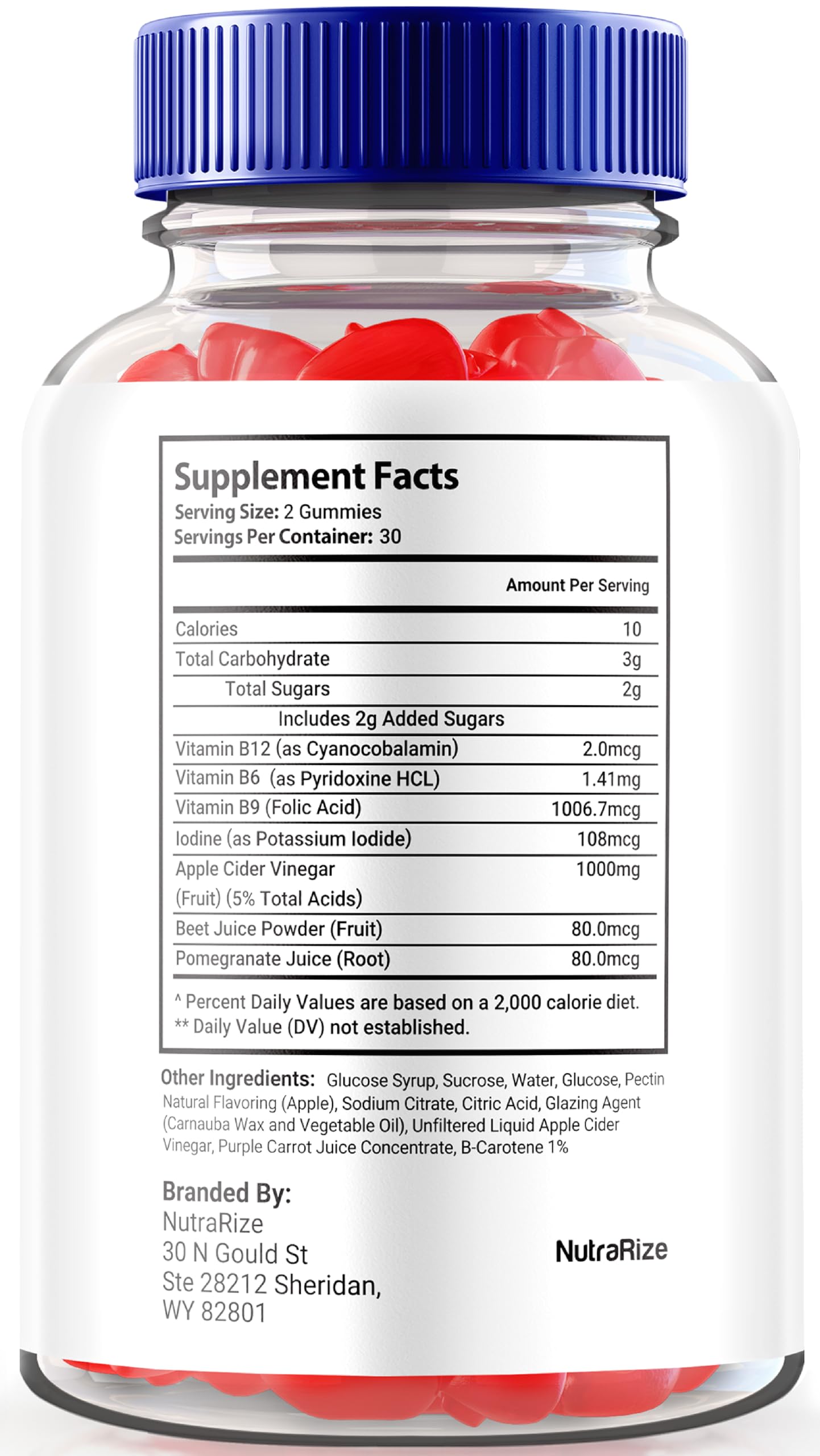 NutraRize MicroBio Keto ACV Gummies, 180 Gummies