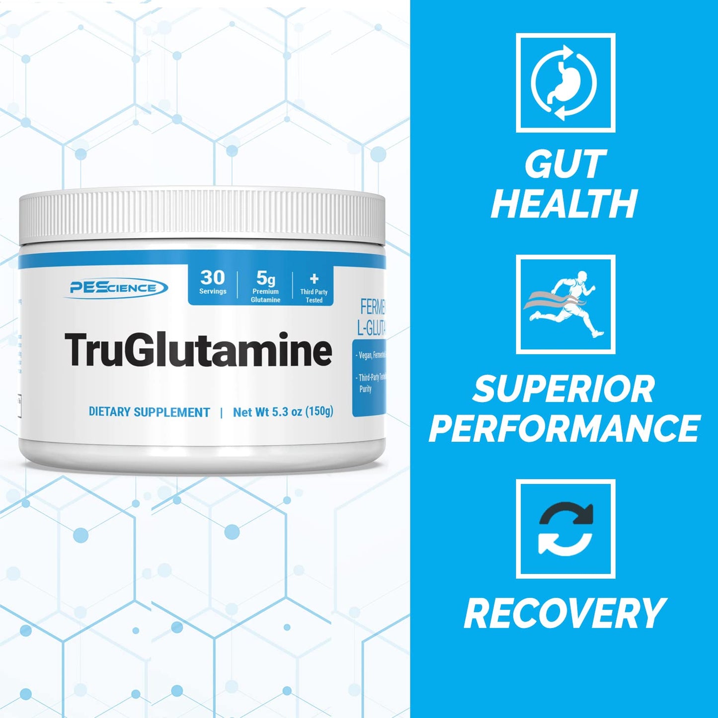 PEScience TruGlutamine Fermented L-Glutamine Powder 12.17 oz