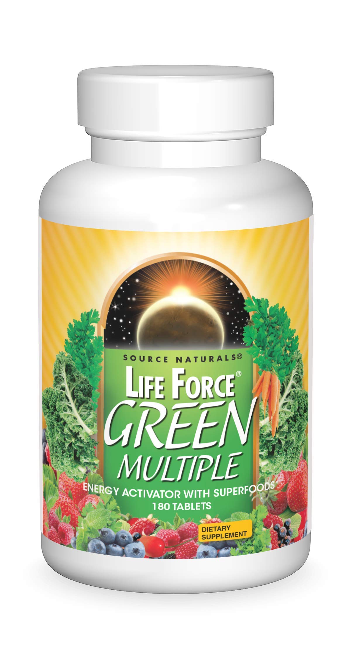 Source Naturals Life Force Green Multiple Energy Activator with Superfoods, 180 Tablets