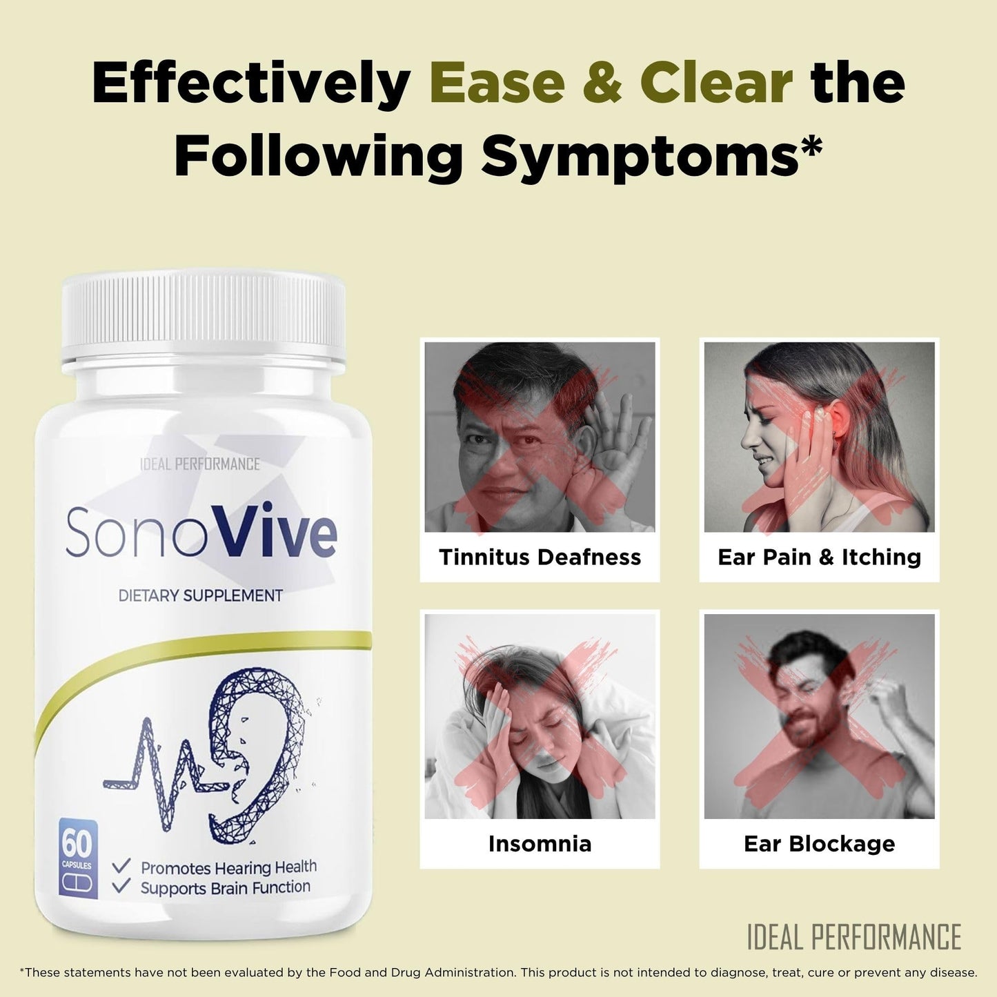IDEAL PERFORMANCE Sonovive Hearing Capsules, 180 Capsules
