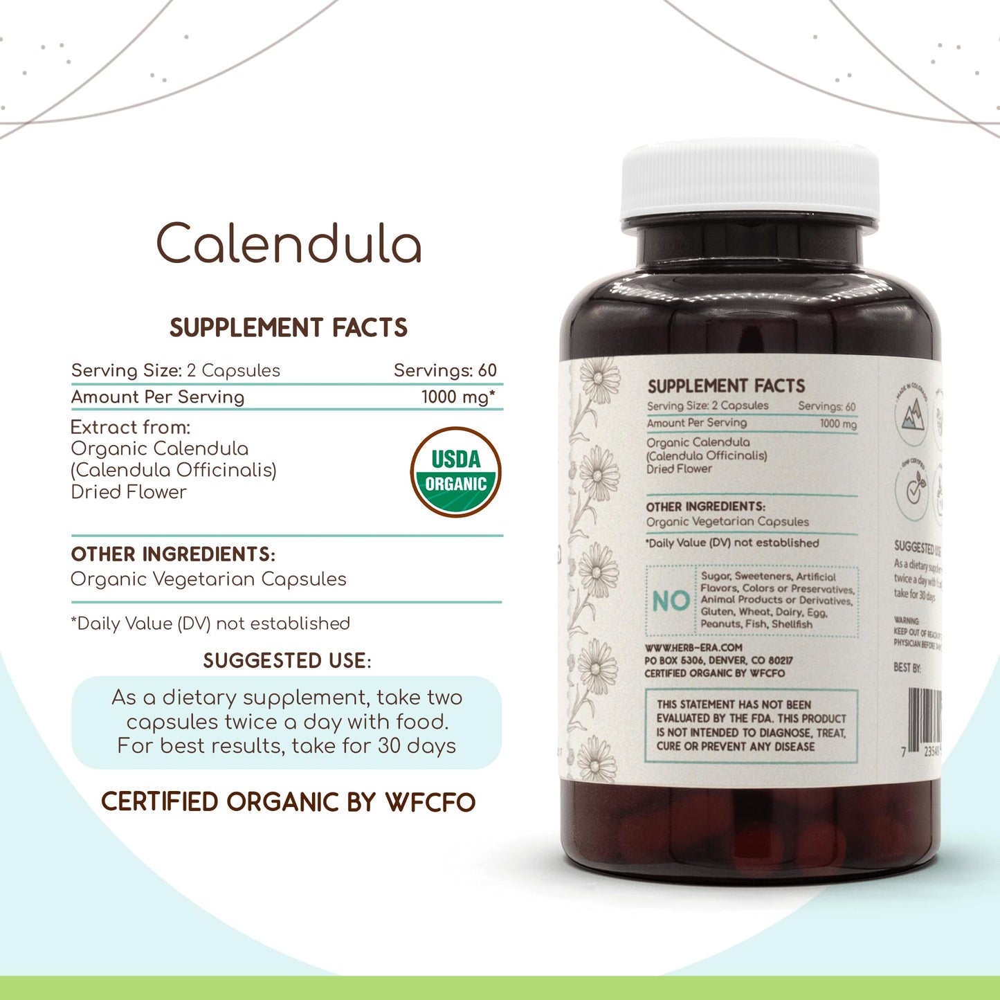 HerbEra Calendula Capsules 120 Count