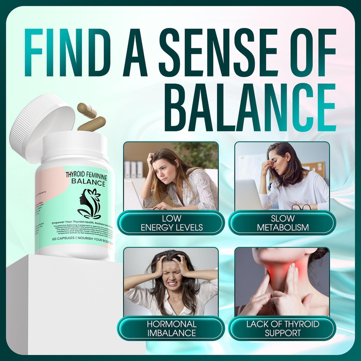 Tfnovg Thyroid Feminine Balance Capsule 60 Count