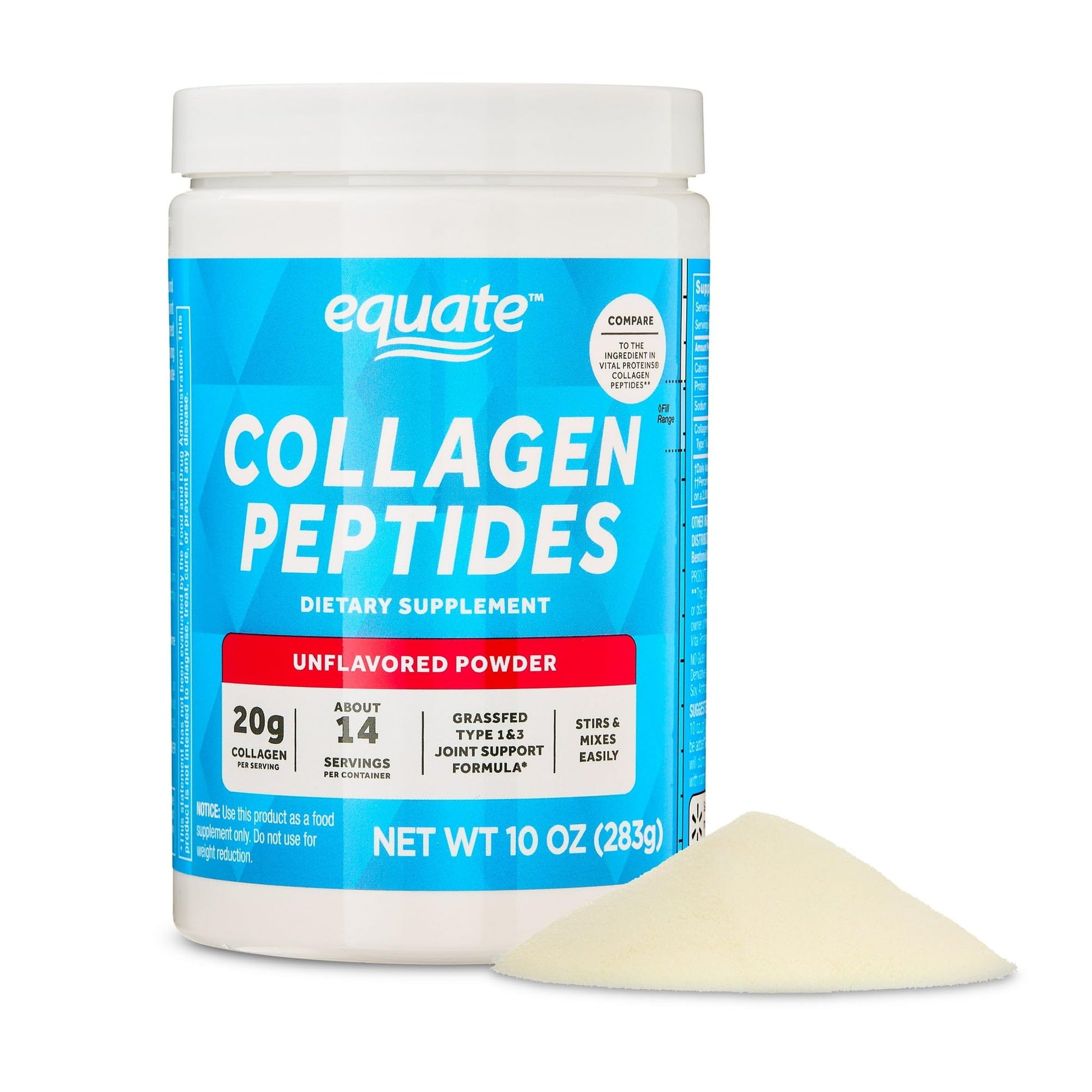 Generic Equate Collagen Peptide Beauty Formula Powder 20