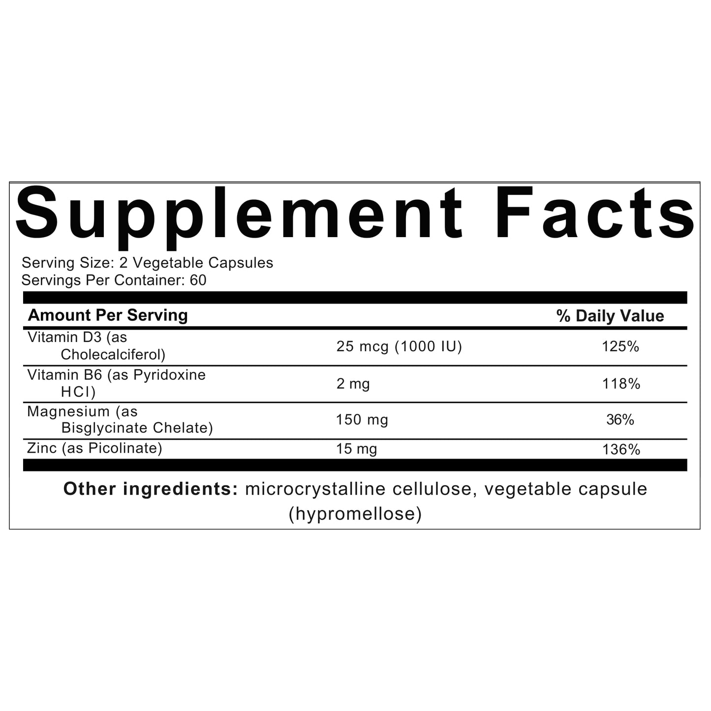 Venasolla Magnesium Glycinate Complex 4-in-1 Chelated Magnesium Bisglycinate (150 mg Elemental) with Zinc Picolinate, Vitamin D3 & B6 Capsules 120