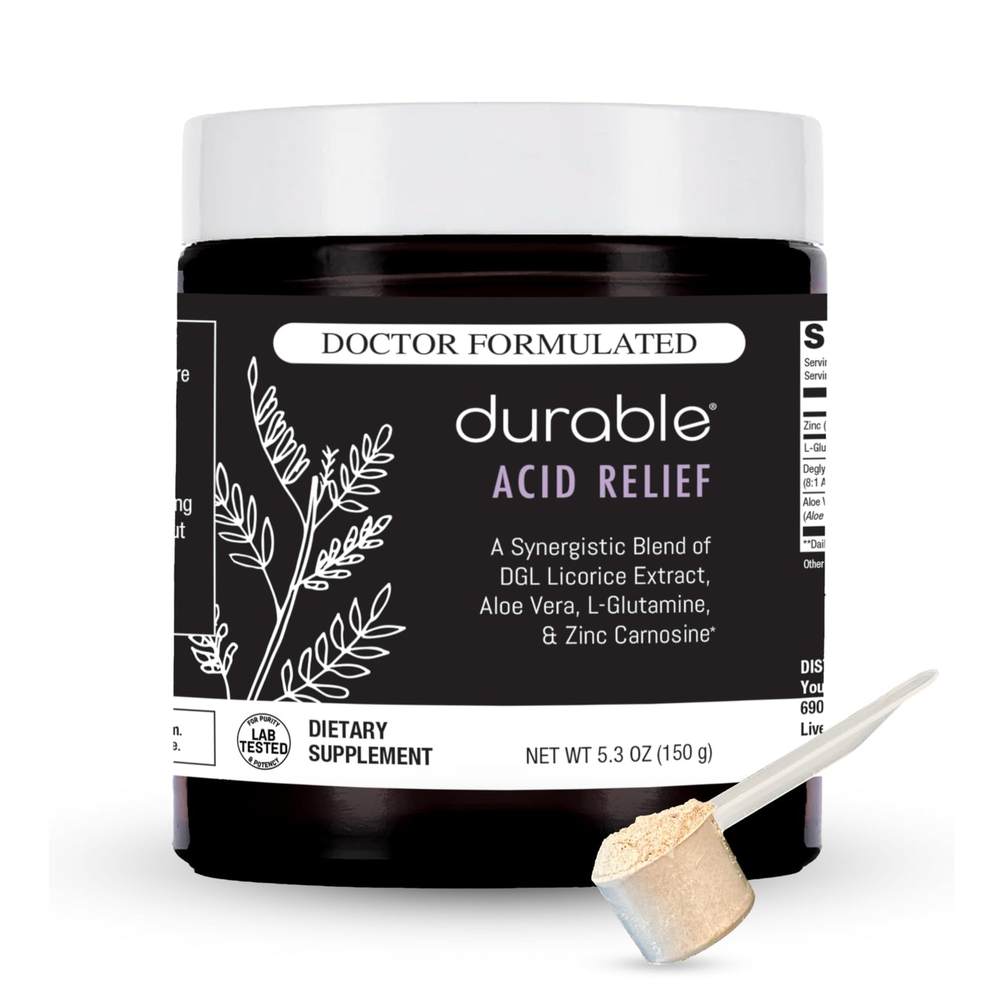 Durable Acid Relief DGL & Aloe Vera Powder 1.05 Ounce