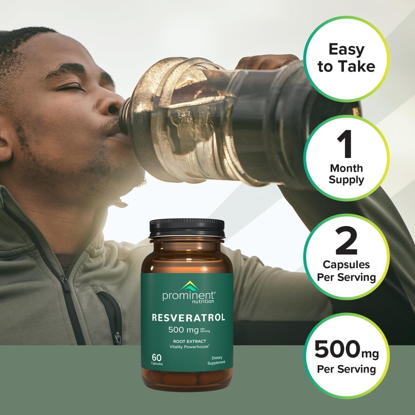 Prominent Nutrition Trans-Resveratrol Capsule, 120 Count
