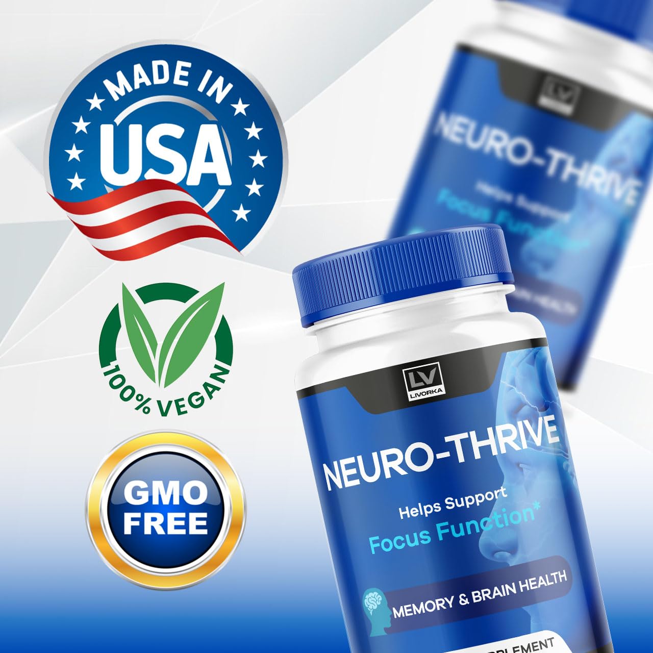 LIVORKA Neuro Thrive Brain Capsules, 120 Capsules