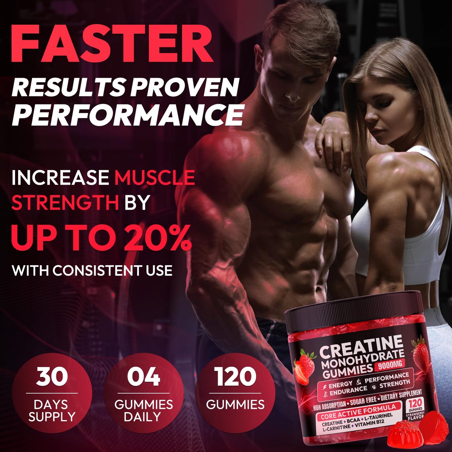 Cytona Creatine Gummies Monohydrate Complex, 120 Gummies