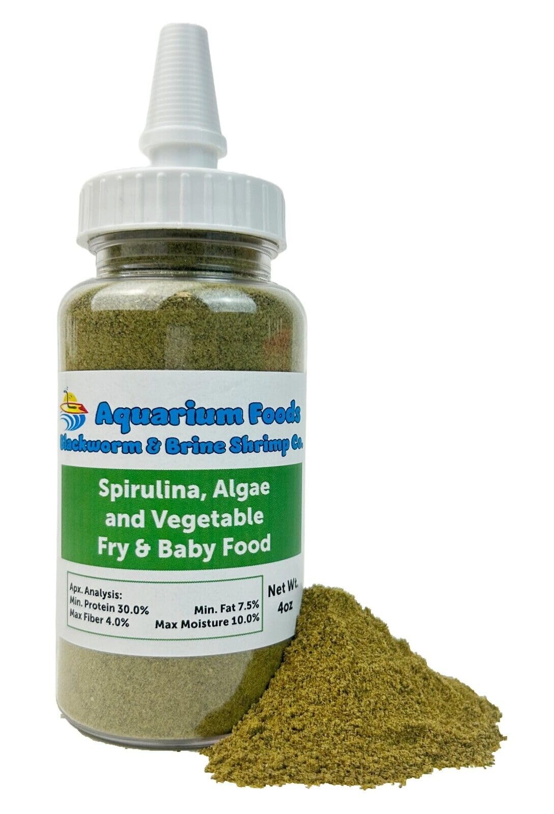 Aquatic Foods Inc. Spirulina, Algae, Vegetable Powder for Tropical Fish Fry and Babies, Corals, Anemones Powder 4 oz