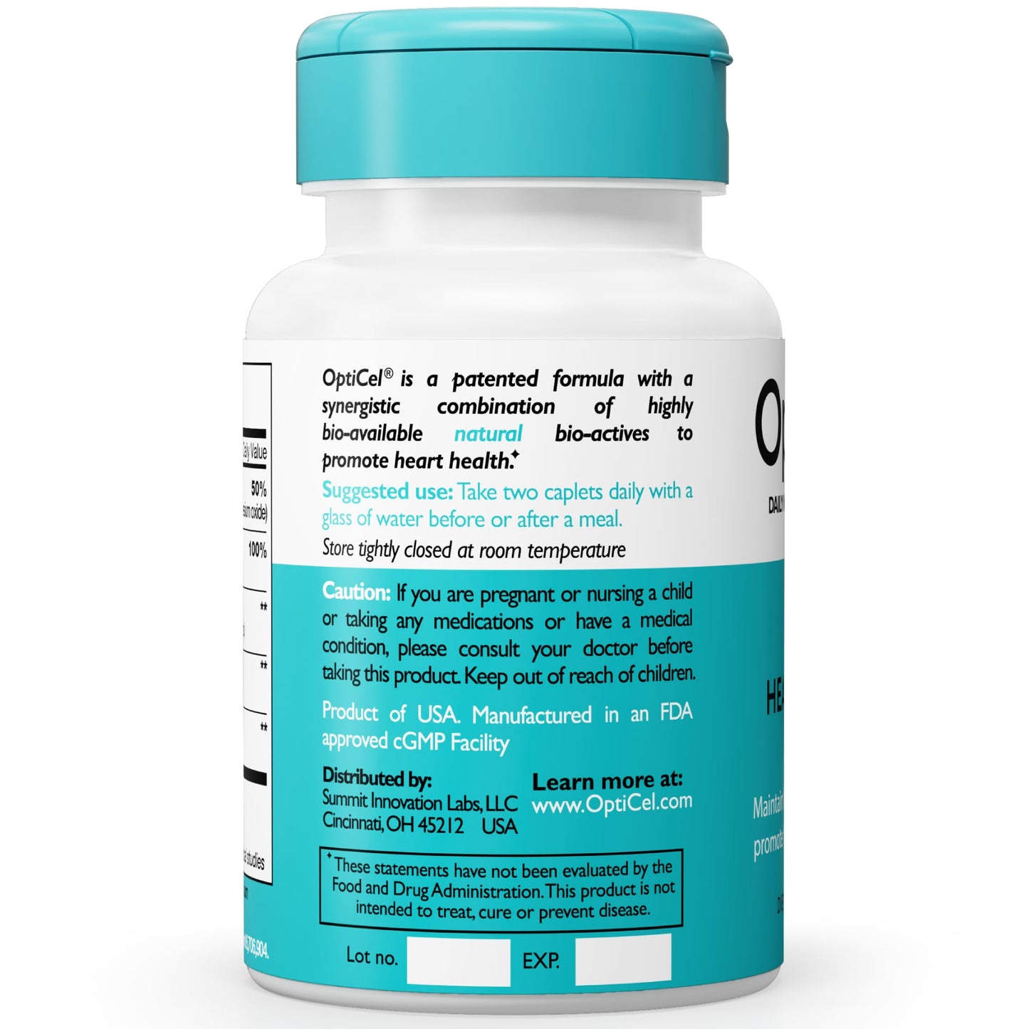 OptiCel Heart Health Caplet, 60 Count