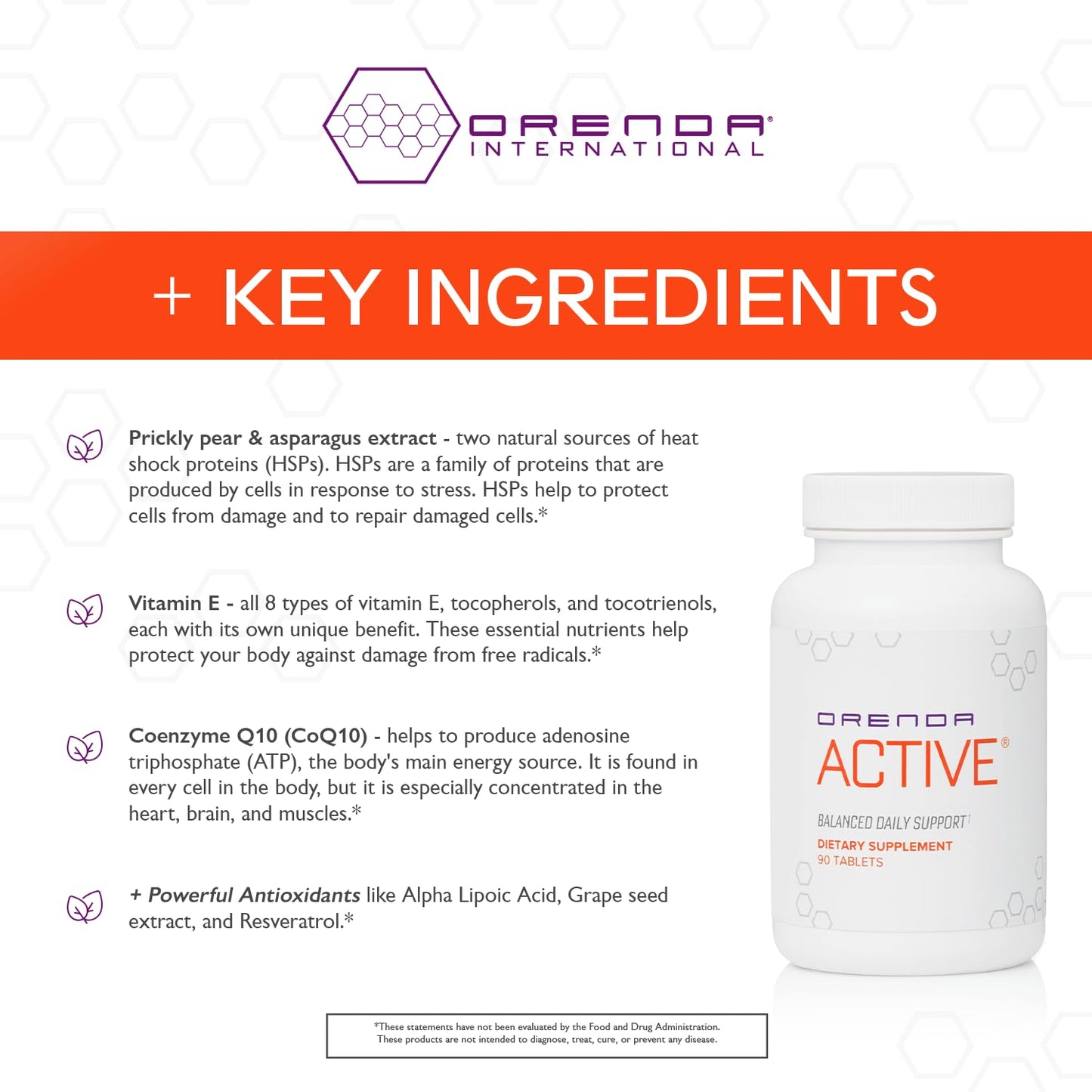 Orenda International Orenda Active All 8 Forms Vitamin E, BioFolate & Young & Active Blend 90 Tablets