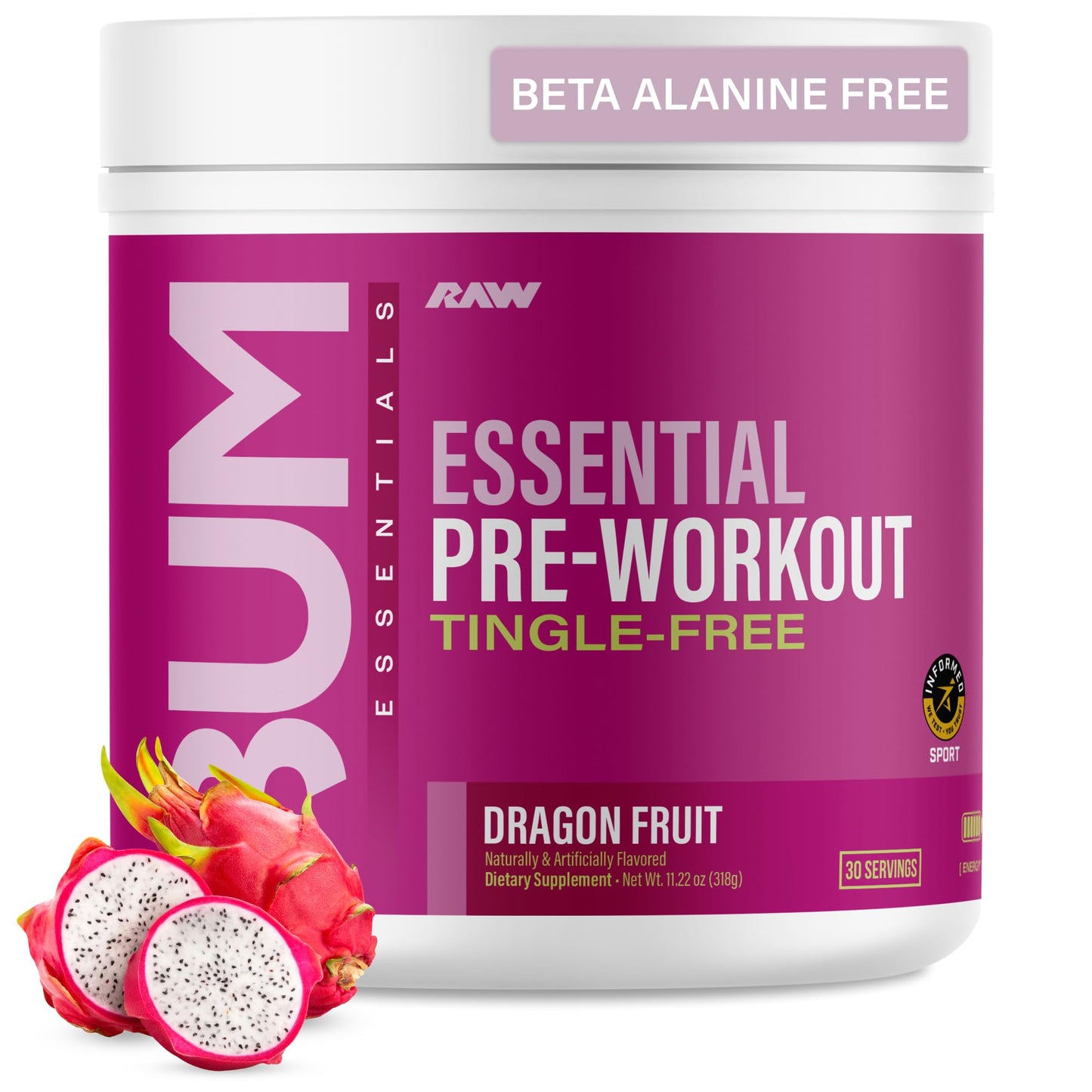 RAW Essential Tingle-Free Pre Workout Powder, 11.22 oz