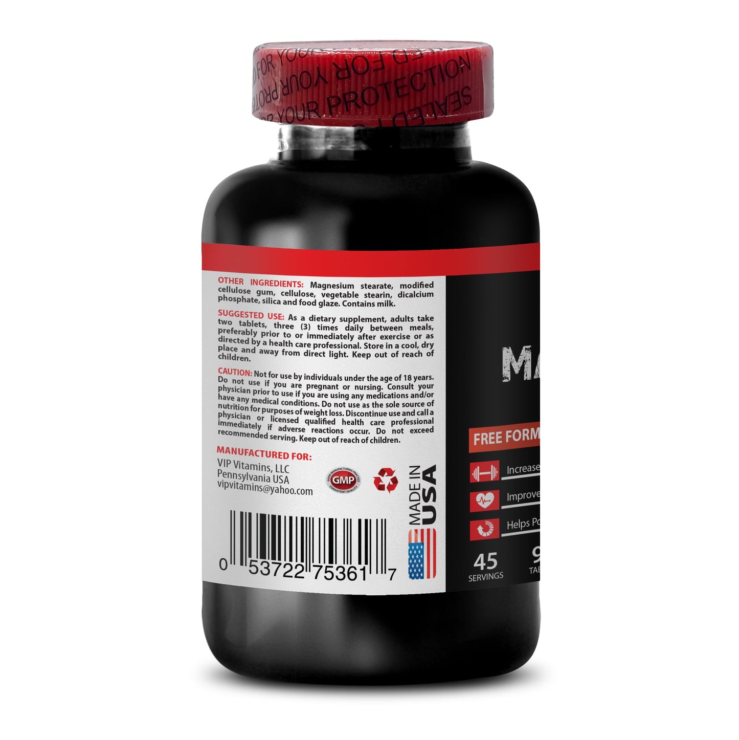 VIP VITAMINS Endurance and Energy MAXAMINO Plus 1200 Endurance Booster Tablet 180 Tablets