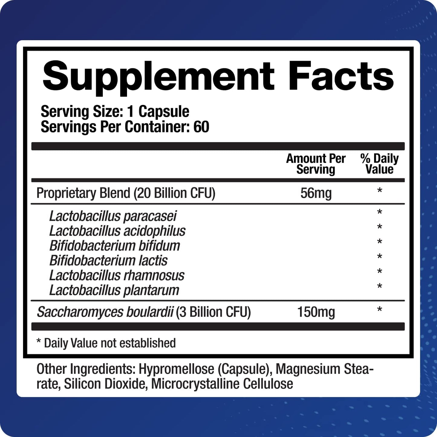 BioMatrix Saccharomyces boulardii Probiotic Supplement with L. paracasei, L. rhamnosus, Bifidobacterium, Acidophilus – Prebiotic Complement – Temp-Stable Capsule 60 Count