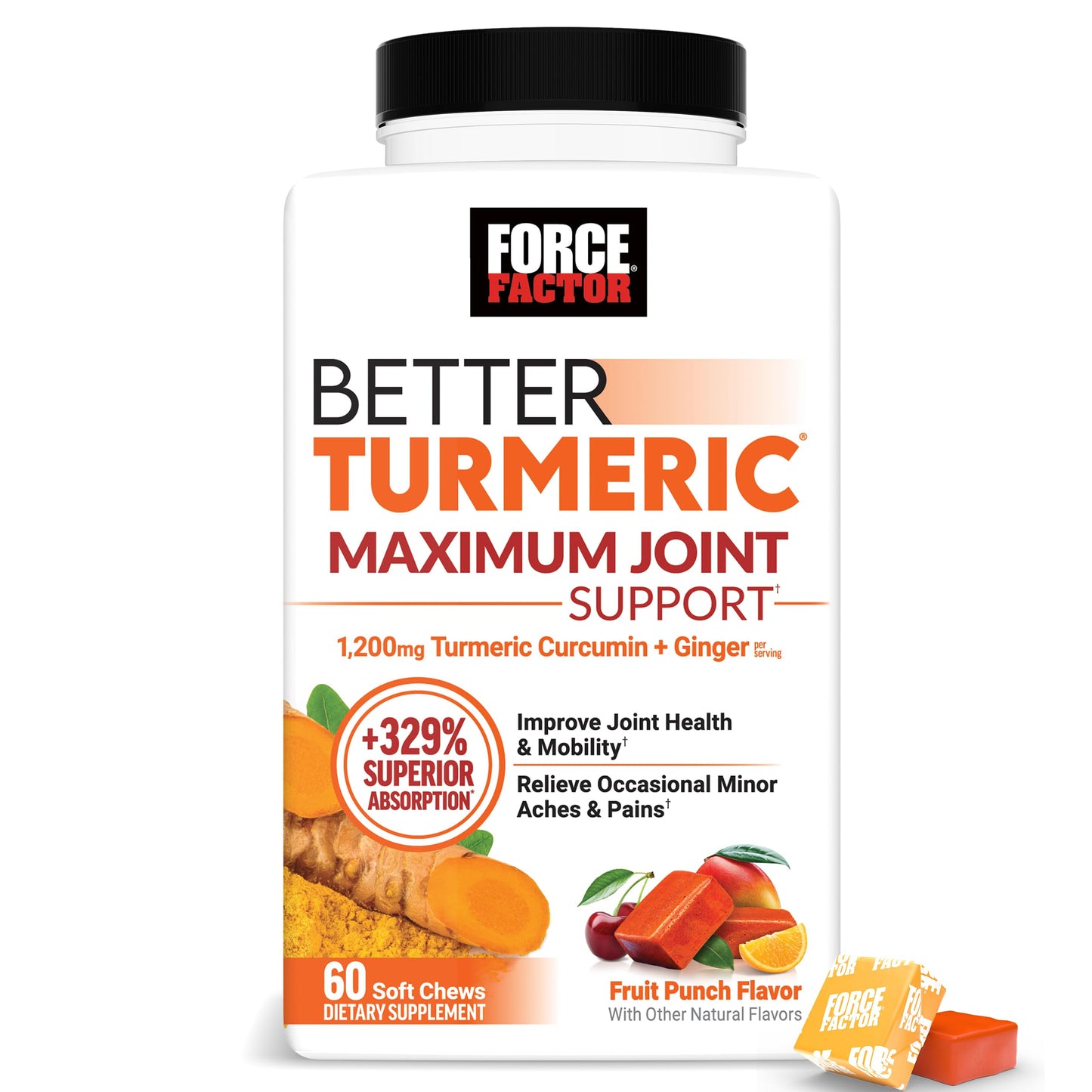 Force Factor Better Turmeric Joint Support 60 Soft Chews
