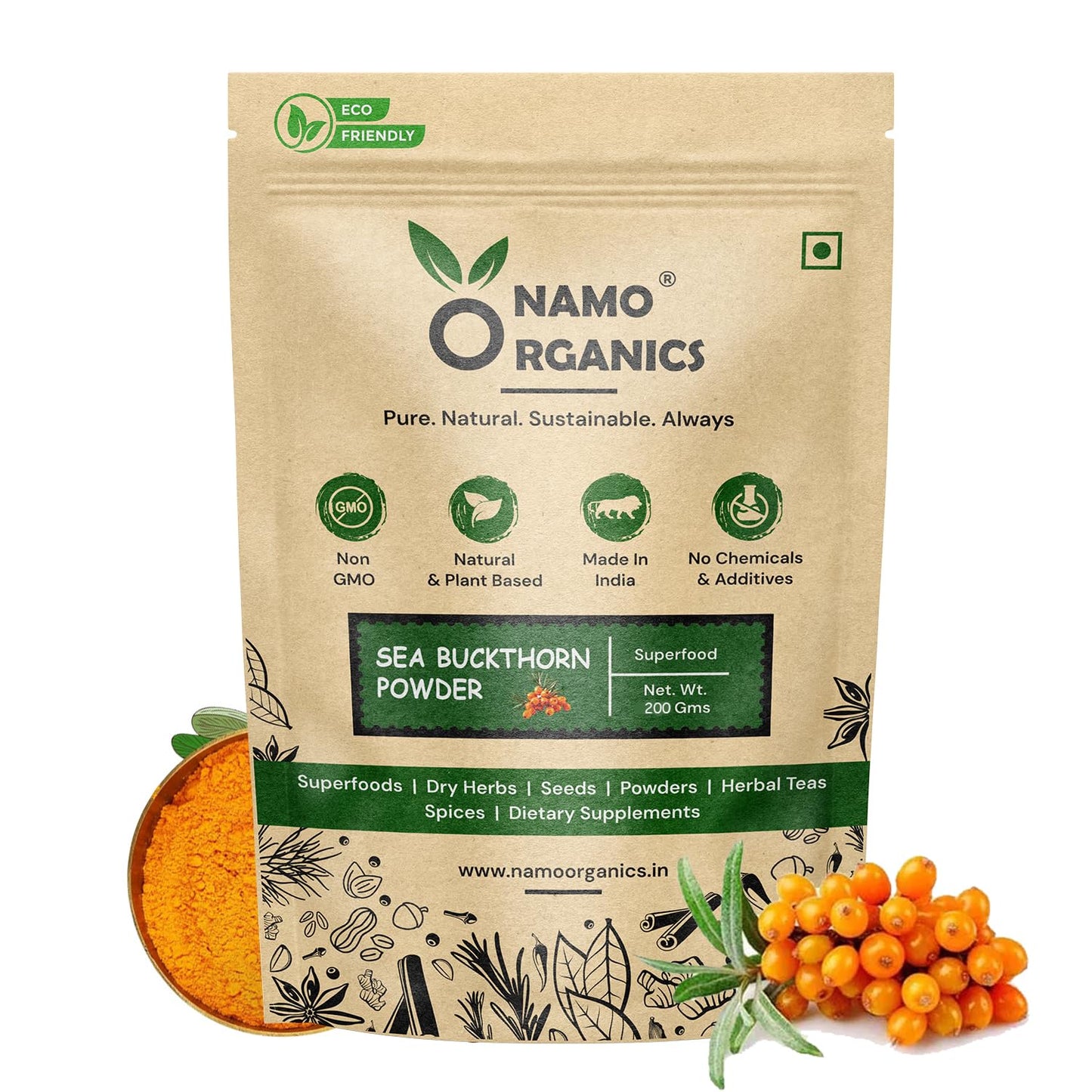 Namo Organics Sea Buckthorn Berry Powder 7.05 oz