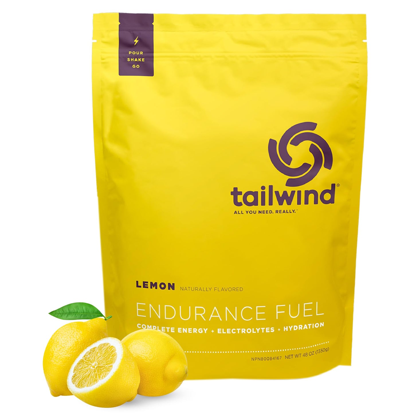 Tailwind Nutrition Endurance Fuel Powder, Lemon, 48 Servings