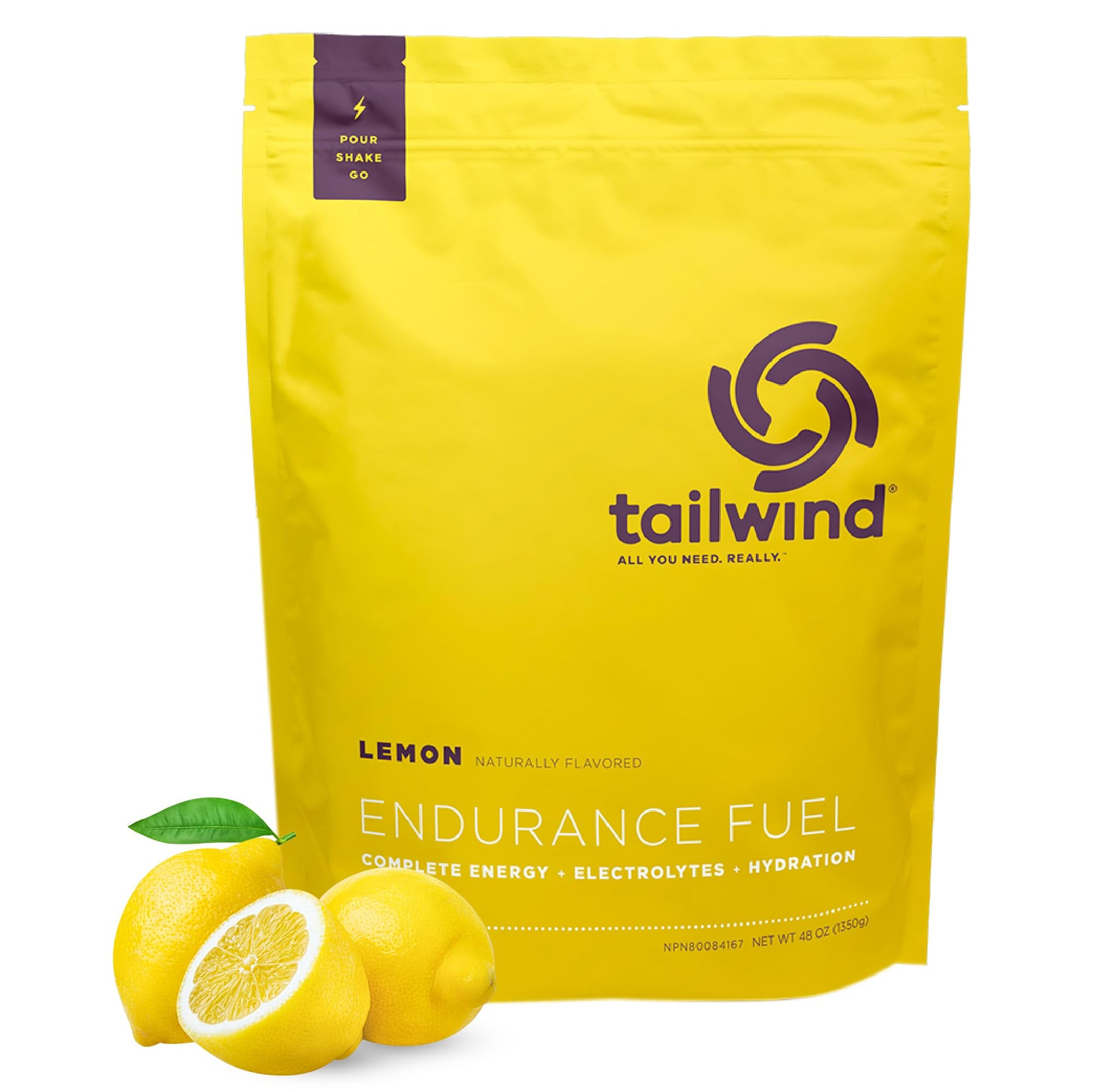 Tailwind Nutrition Endurance Fuel Powder, Lemon, 48 Servings