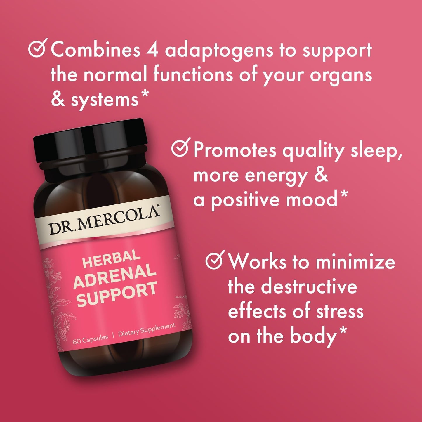 Dr. Mercola Herbal Adrenal Support Capsule 60 Count