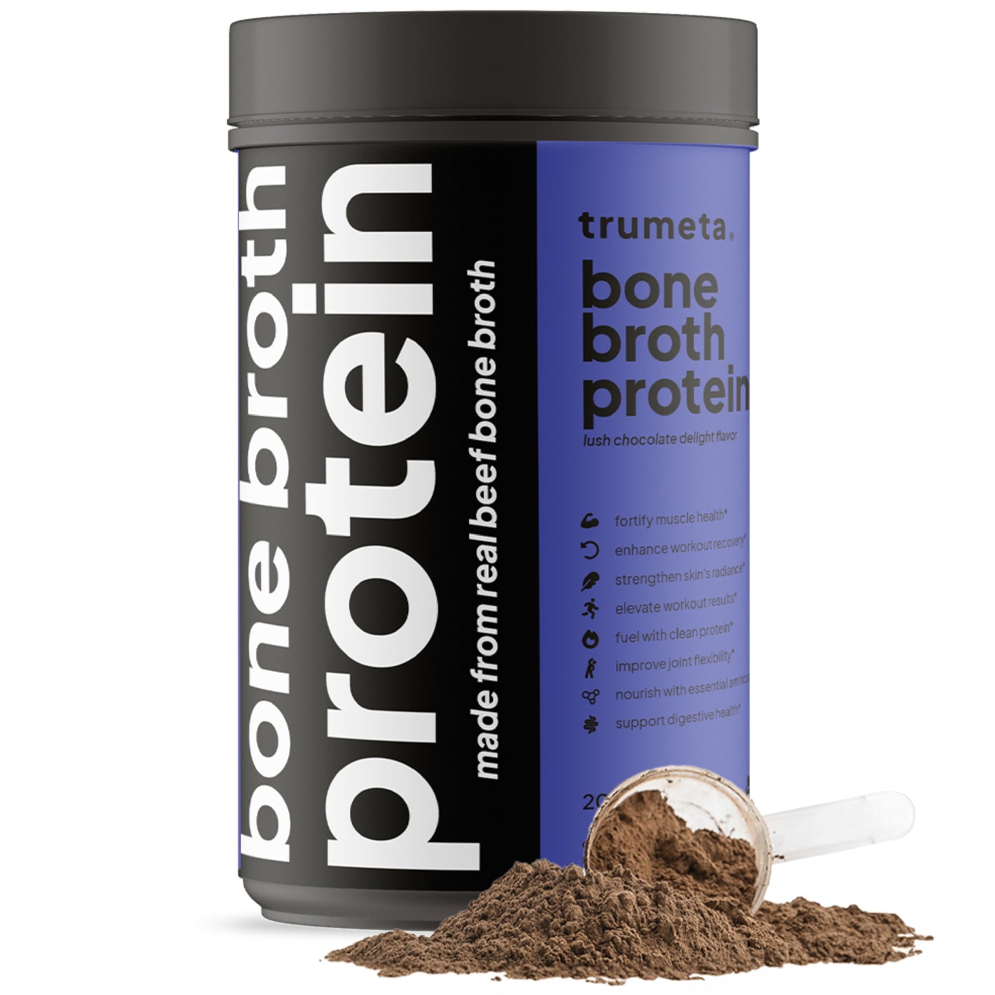 TRUMETA Beef Bone Broth Protein Powder, 27.5 oz