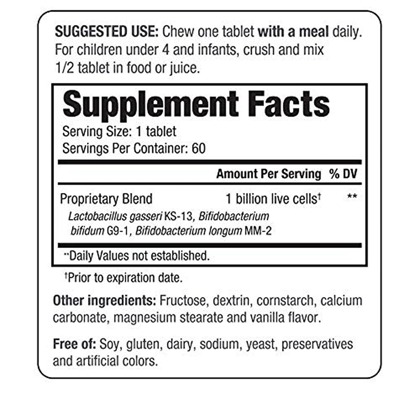 Kyolic Kyo-Dophilus Kids Probiotic Tablet 60 Tablets