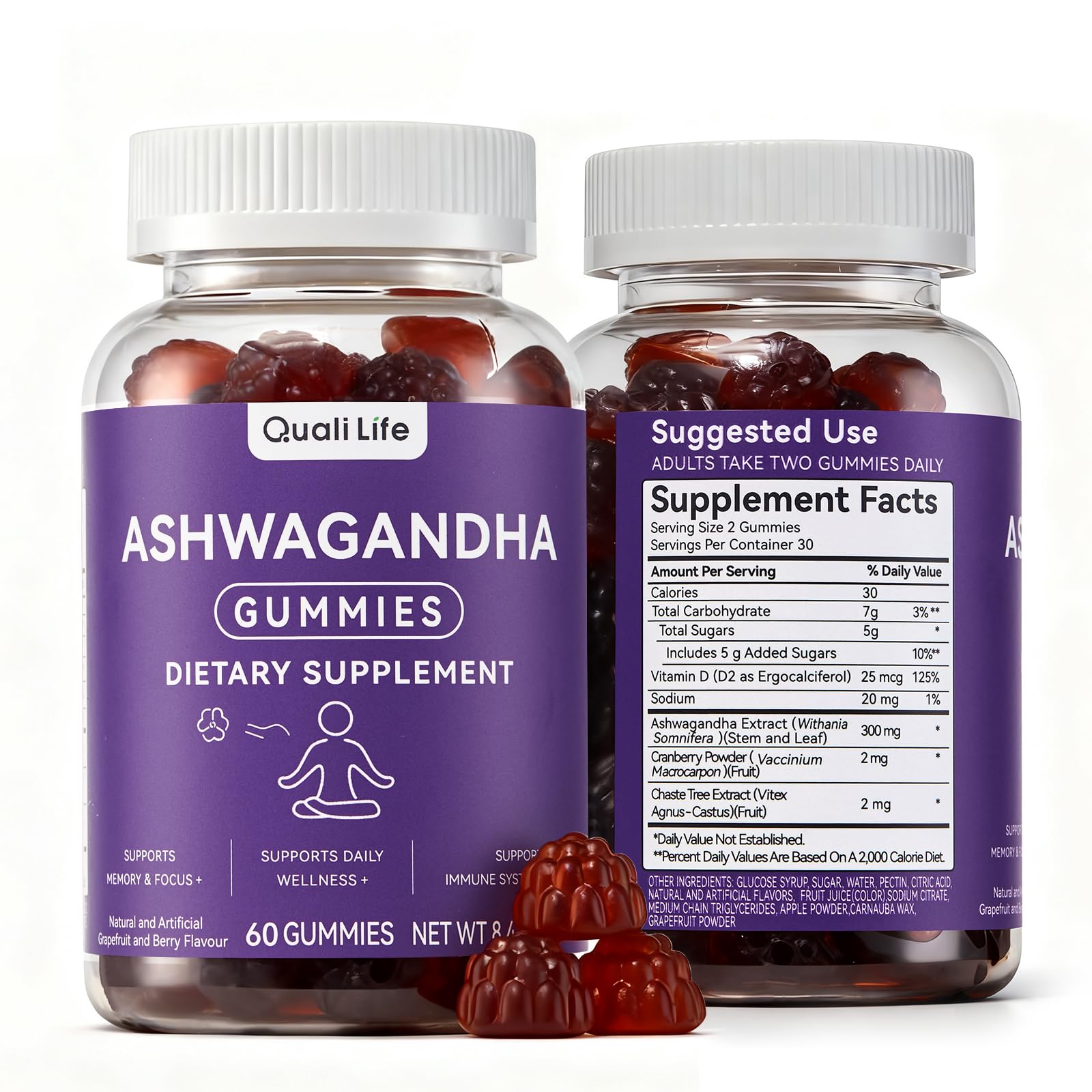 QualiLife Ashwagandha Gummies 120 Gummies