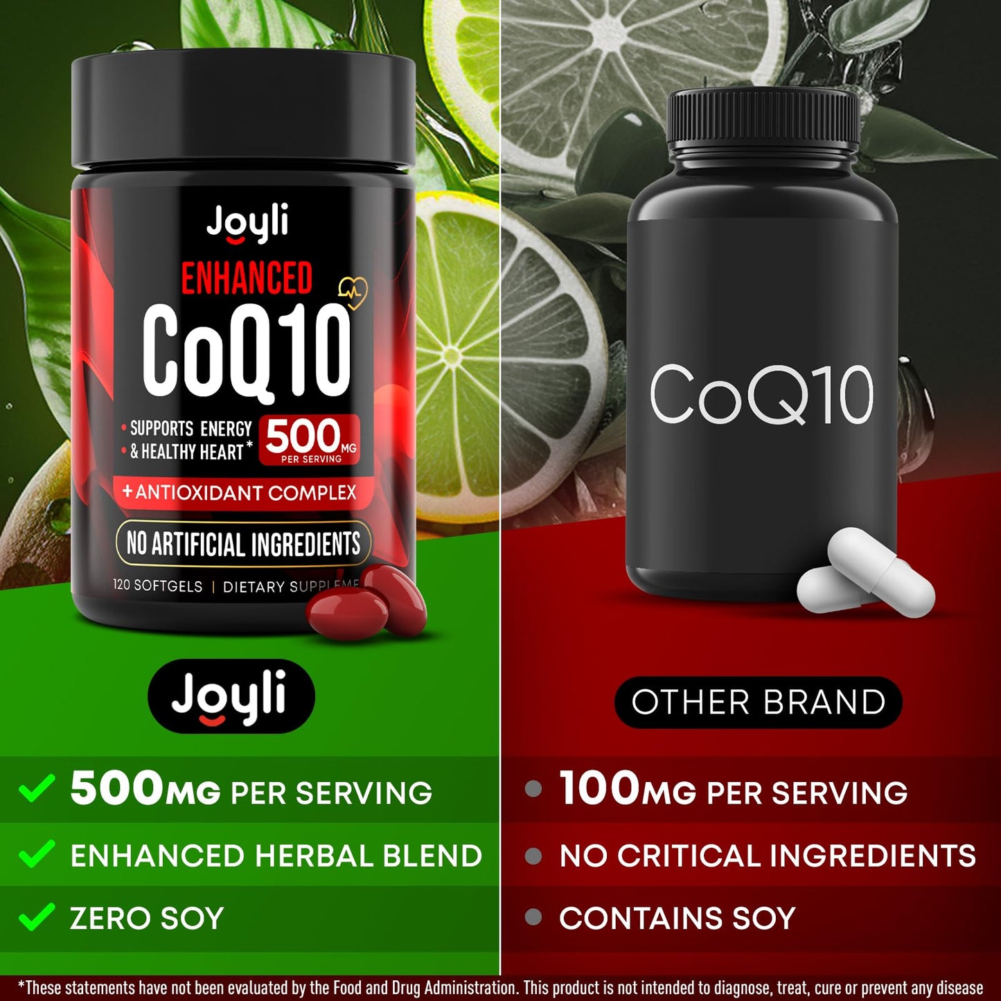 JOYLI Nutrition CoQ10 500mg Softgels, 240 Softgels