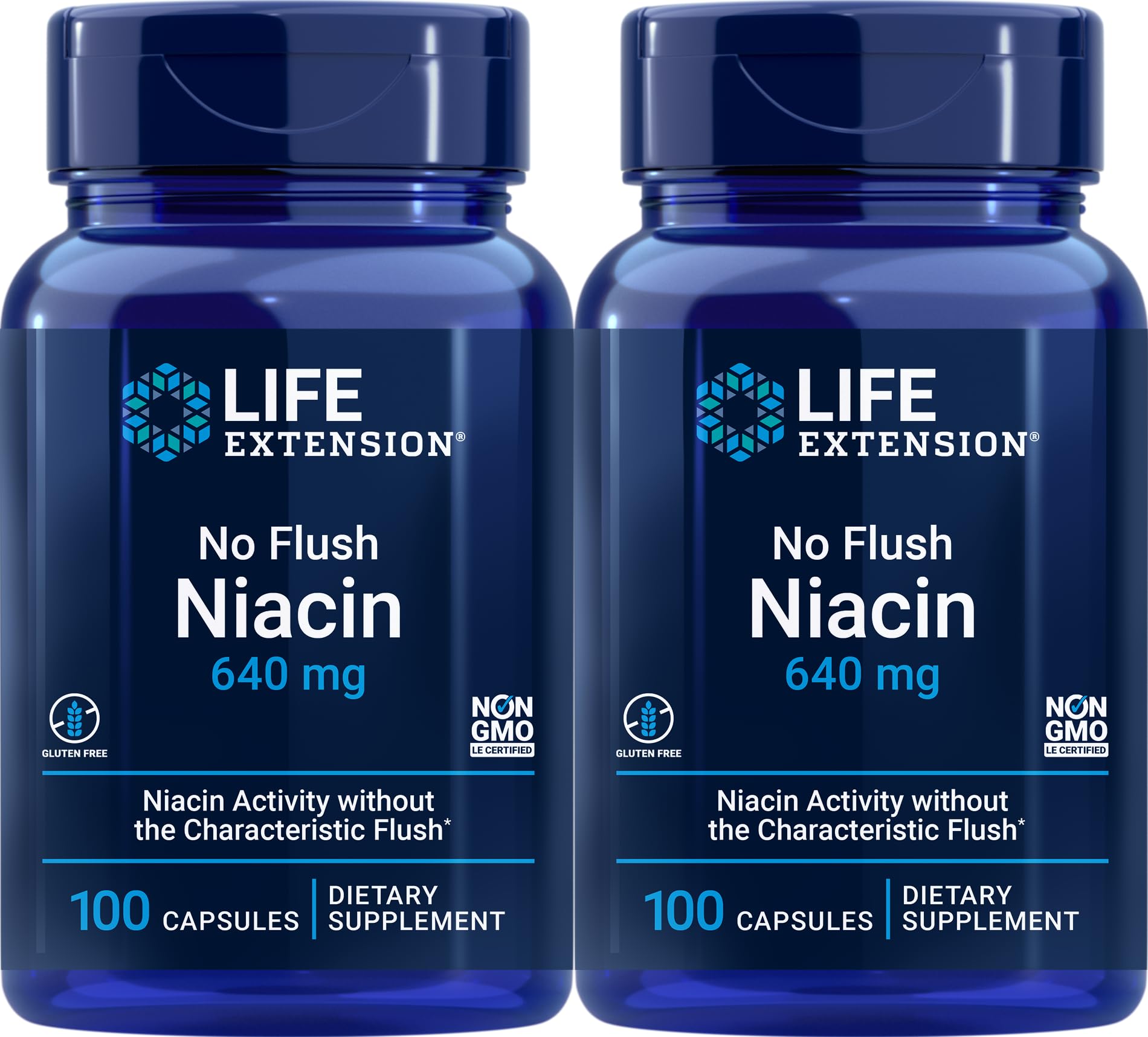 Life Extension No-Flush Niacin Capsule, 2-Pack