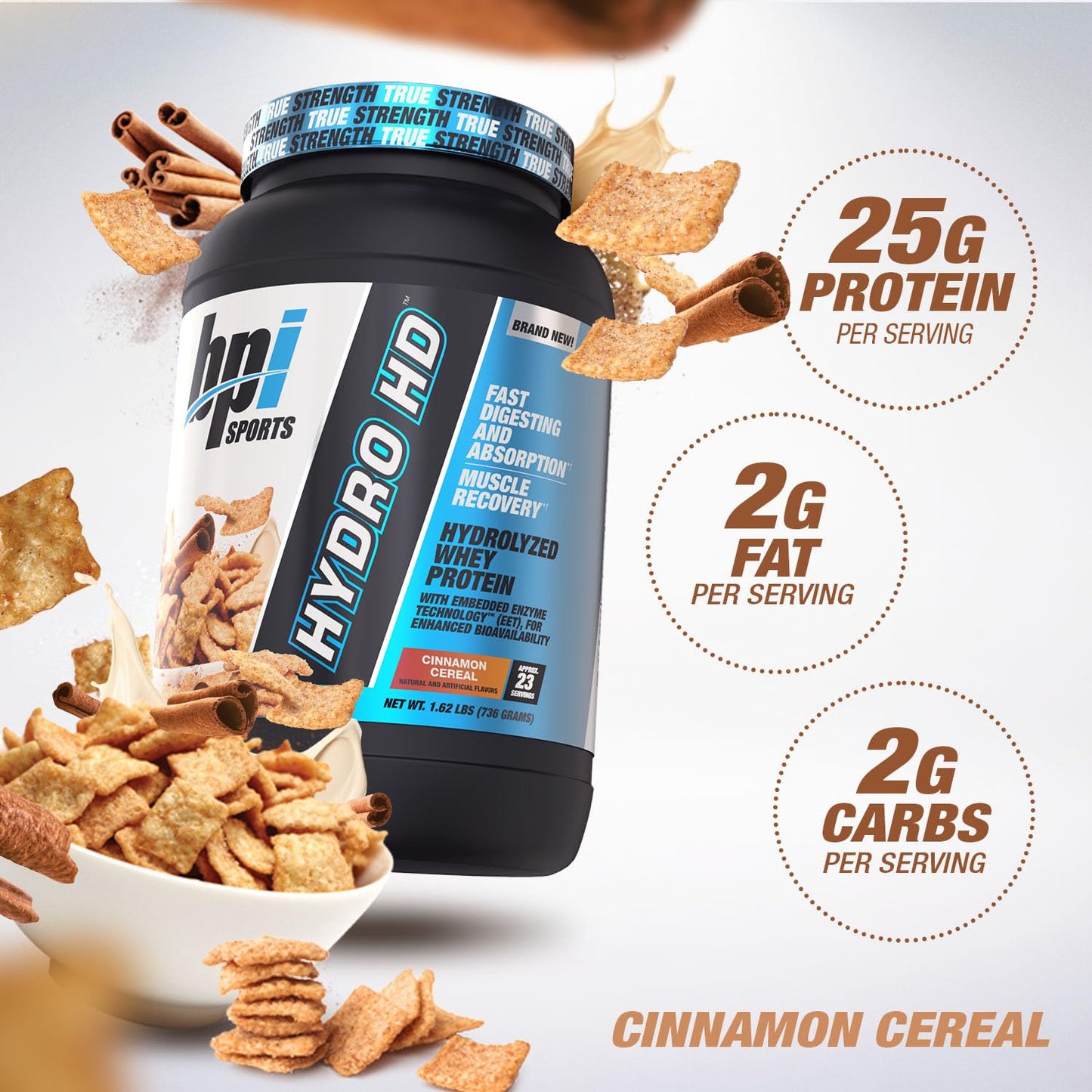 BPI Sports Hydro HD 100% Hydrolyzed Whey Protein Powder, 68 Servings