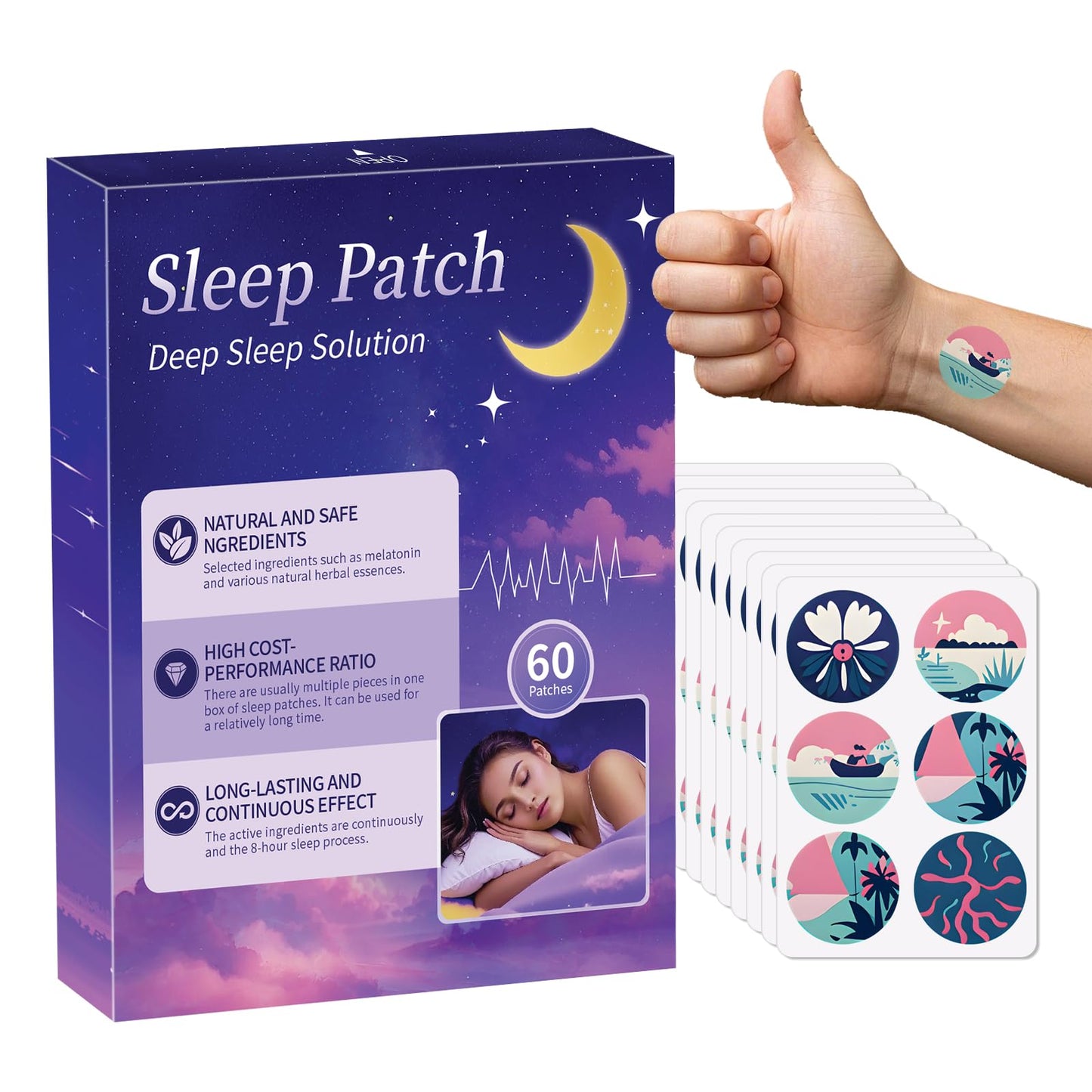 Gethorey Sleep Patches for Adults 60 Tablets