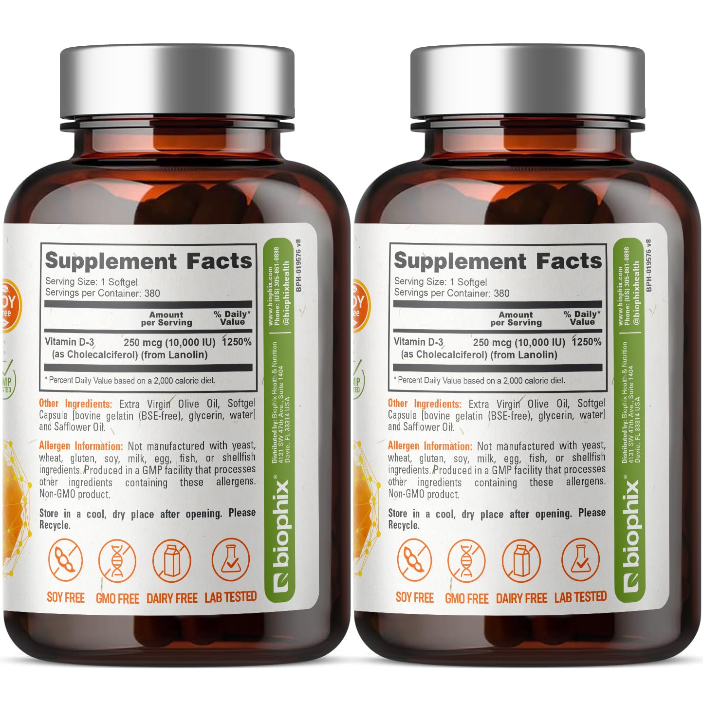 Biophix Vitamin D-3 10000 IU Softgels, 760 Softgels