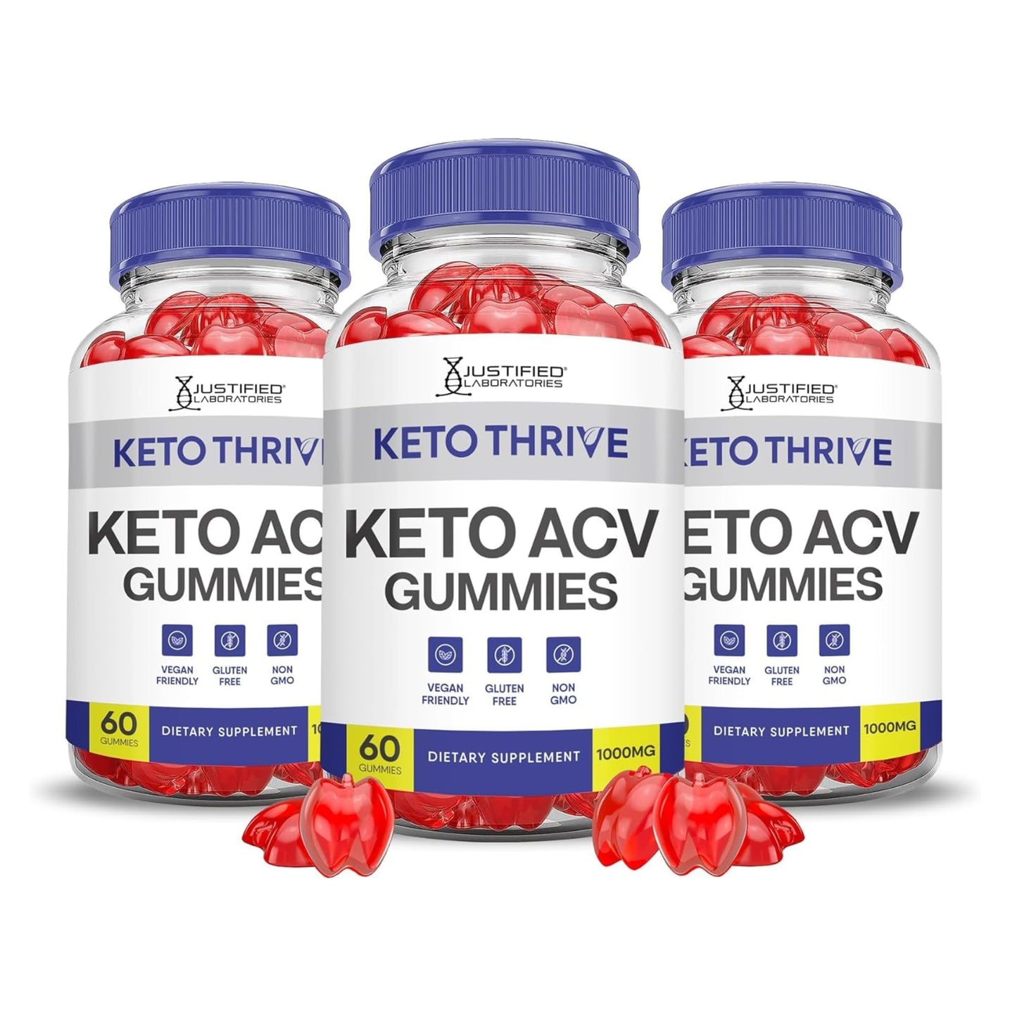 Justified Laboratories Keto Thrive Keto ACV Gummies (1000 mg) 180 Count