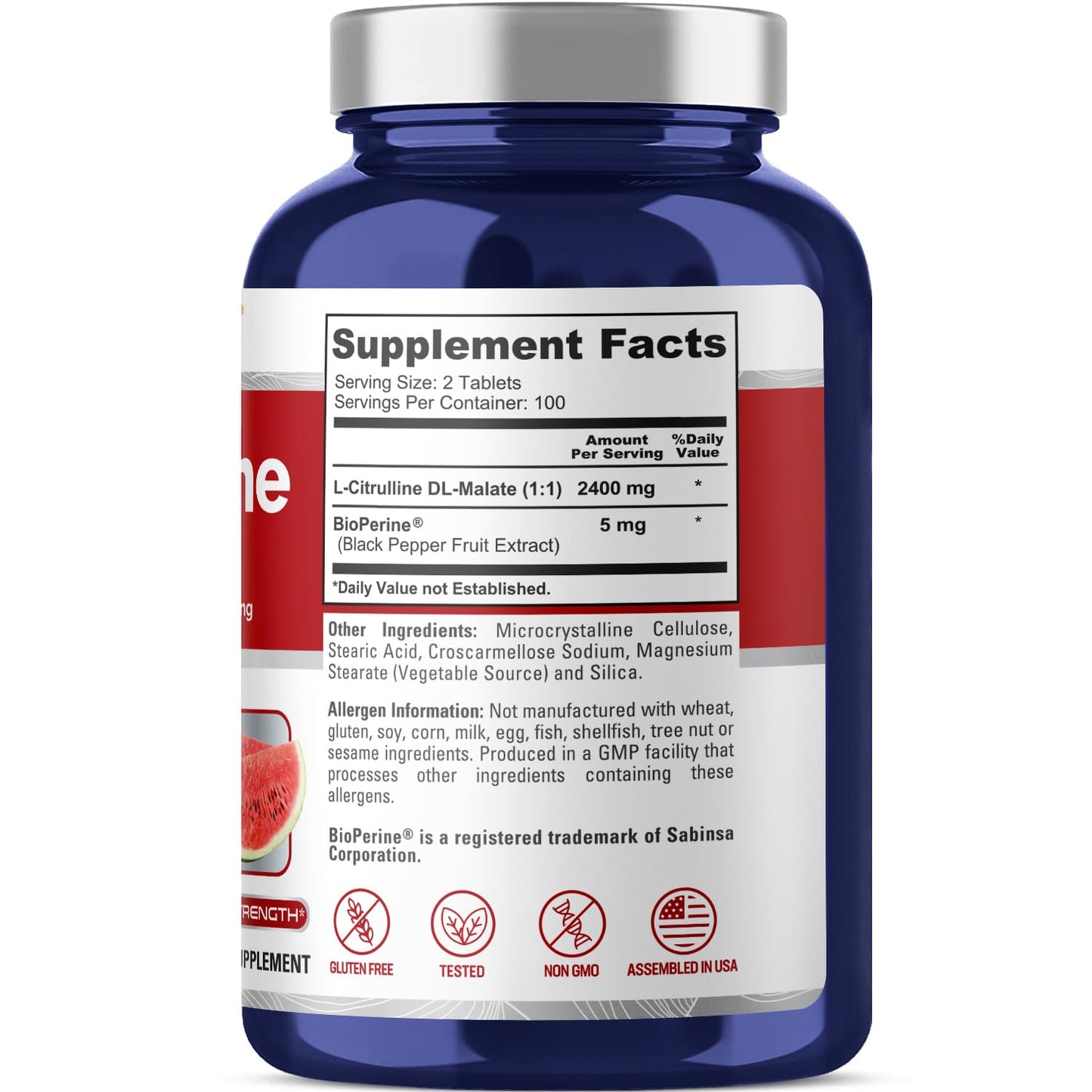 NusaPure L-Citrulline 2400mg Tablet, 200 Count