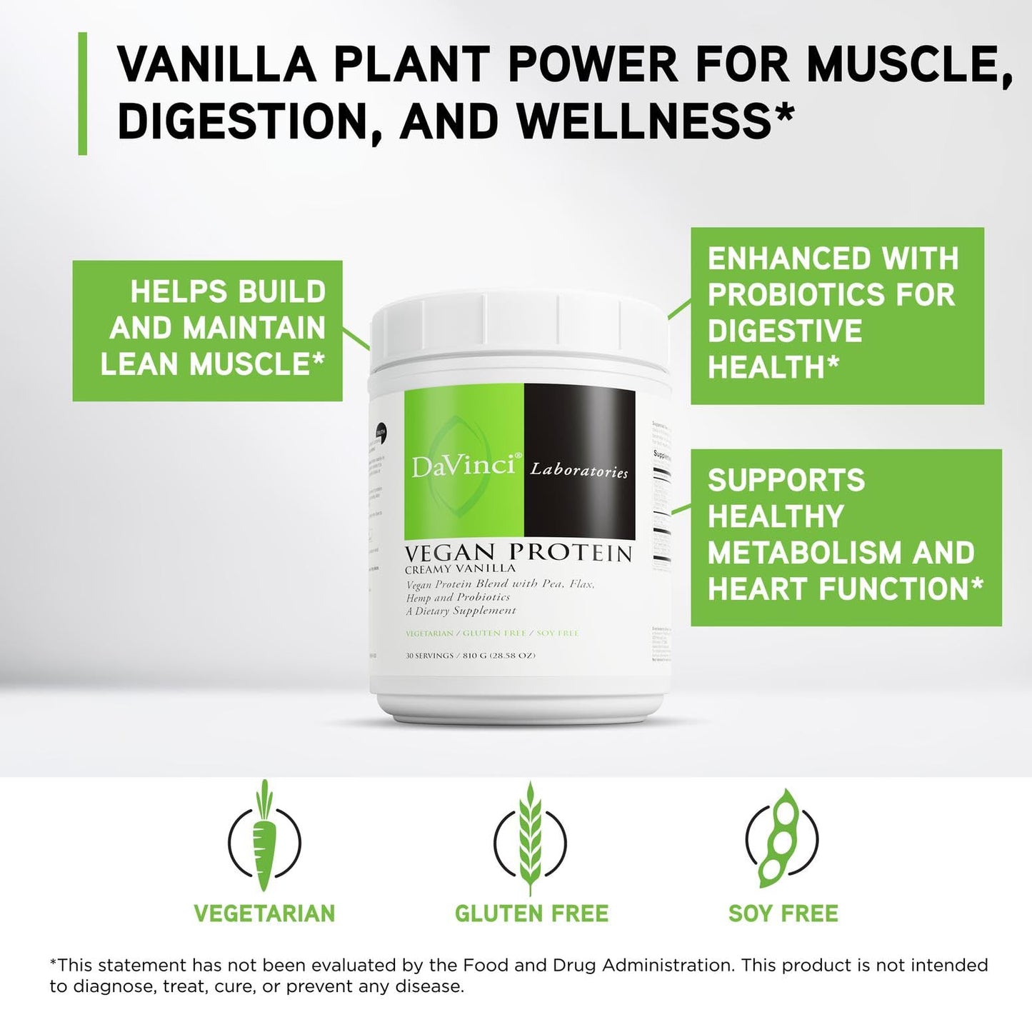 DAVINCI Vegan Protein Powder 28.58 oz