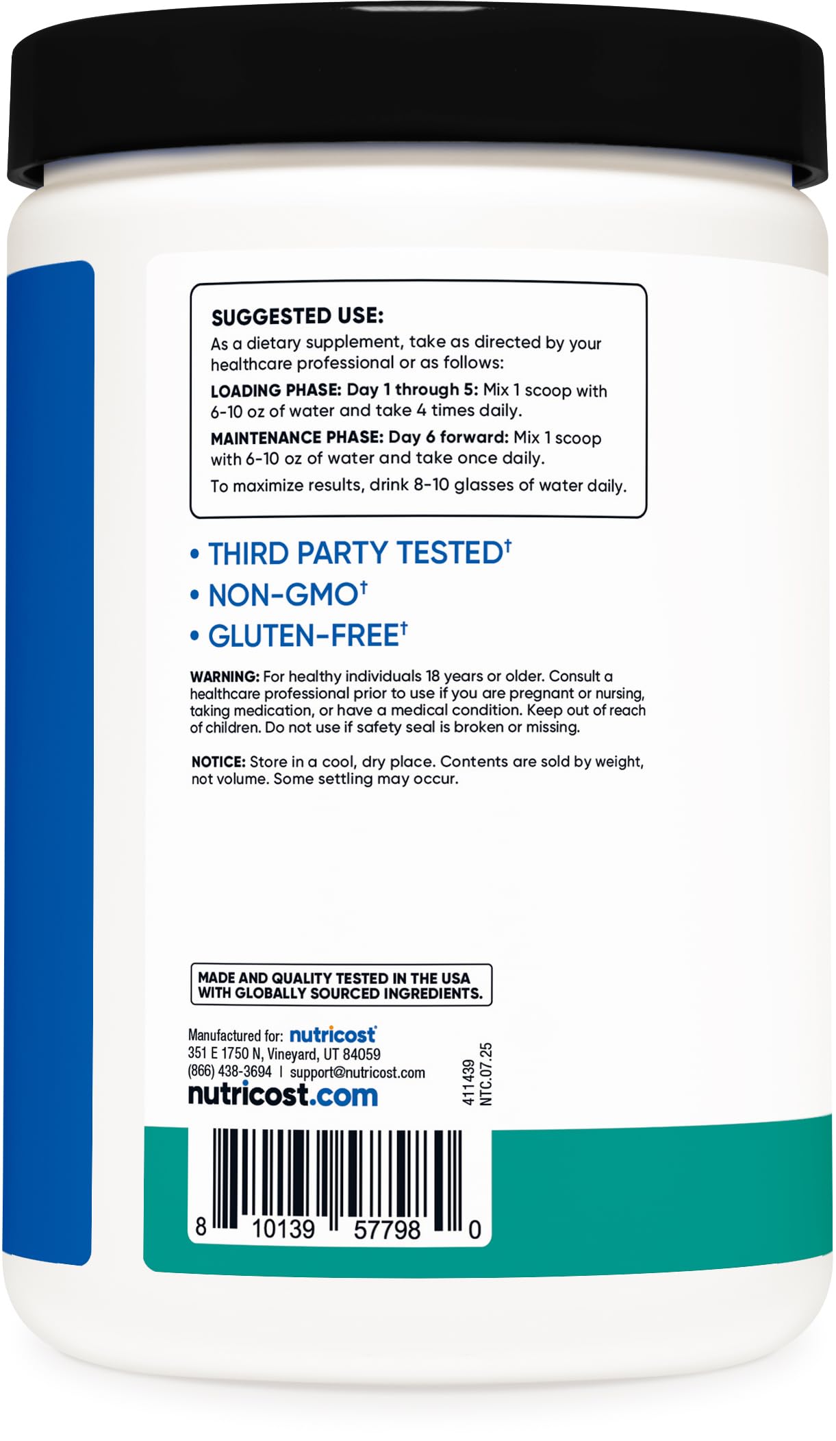 Nutricost Creatine Monohydrate Powder 17.9 Servings