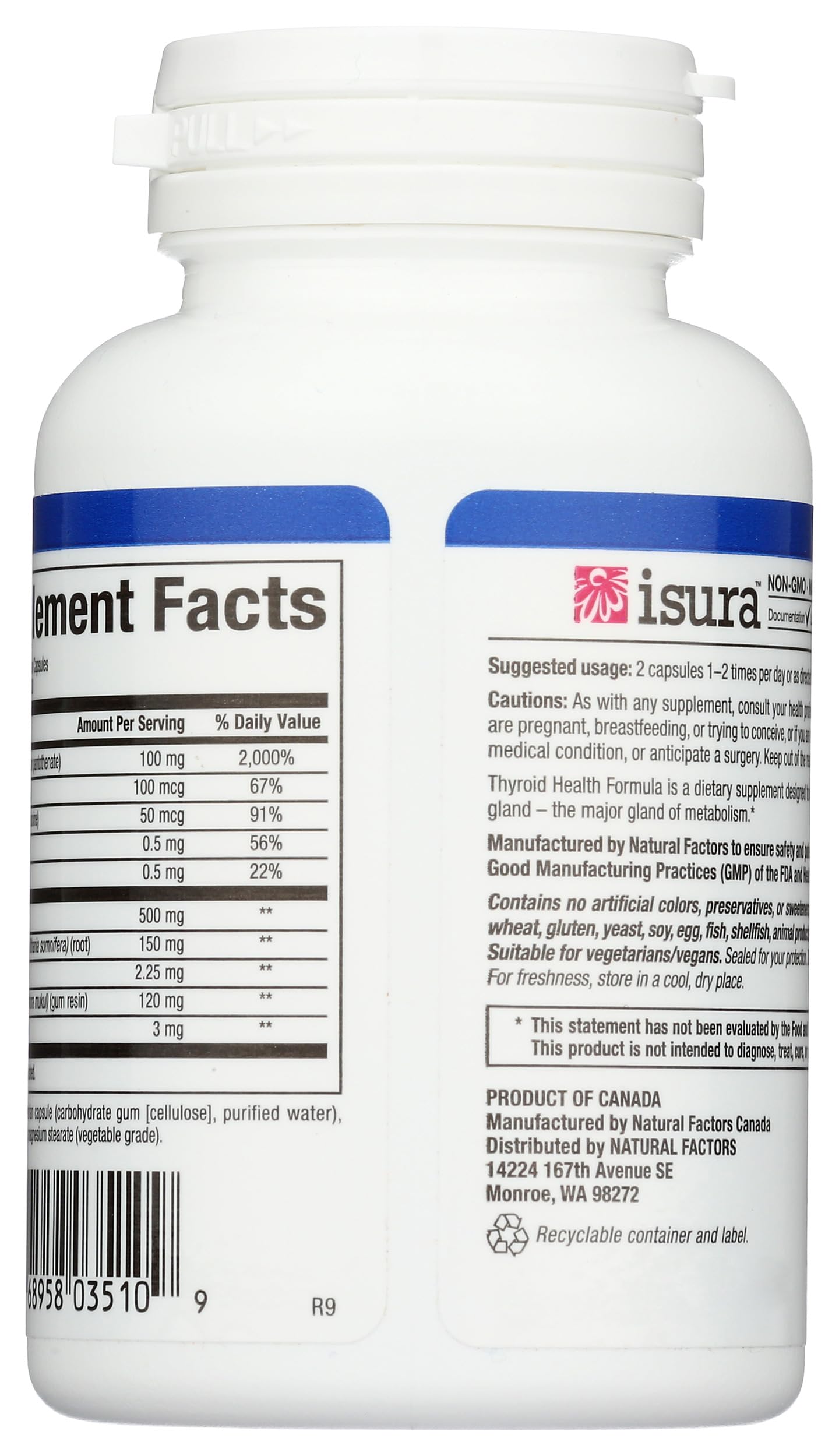 Natural Factors Thyroid Health Formula Capsules 60